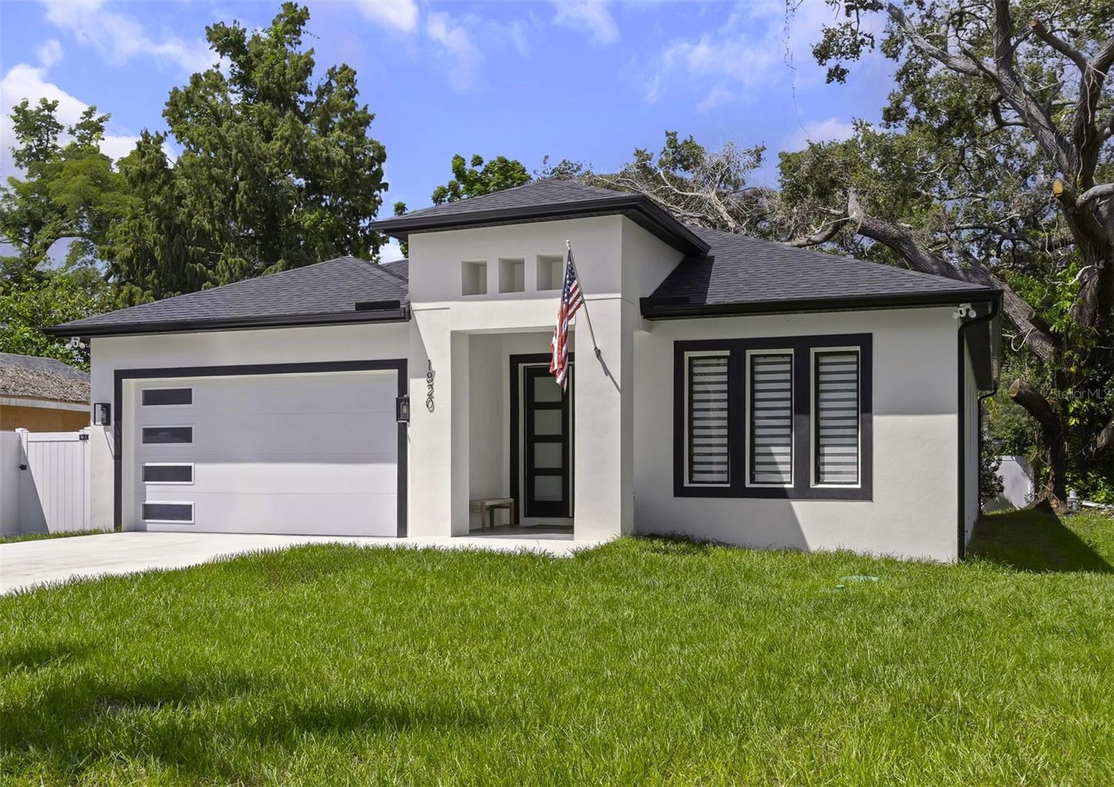 Pre-Construction. To be built. Welcome to central Clearwater’s popular Sky Crest community!! No FLOOD insurance required & NO HOA. Beautiful Crest Lake Park is a short walk away. This Modern home is expected to be completed in December 2025. Its contemporary style invites you to enter through a stylish glass door you will discover an open bright split floor plan featuring beautiful vinyl wood style floors, a modern kitchen with oversized island blanketed with a stone countertop which flows like a waterfall down the sides. Additional features include stainless steel matching appliances, a closet pantry for additional storage, recess lighting, & custom vent hood. Gather with friends and family to celebrate and enjoy a well-prepared meal in the kitchen which is open to a GREAT room featuring a custom built in TV centerpiece above a decorative fireplace adding atmosphere. Additionally, there is a coffered ceiling with oversized fan and glass sliding doors that lead you to a private back porch with recessed location for additional TV & vinyl fenced in yard, the perfect place to relax and unwind. Another room would make a nice guest room or a perfect place to have a home office. The rooms have power & cable outlets on placed up on center of the walls ready for the T.V s to be hung. Additionally, the Primary suite has a coffered ceiling, an oversized walk-in closet, and an on-suite bathroom with tiled shower, seamless glass doors, modern tub and double sink vanity. Conveniently located on a quaint tree lined street near Downtown Clearwater, Shops and restaurants along Gulf to Bay, Historic downtown Dunedin, Seminole boat ramp, Professional golf courses and Top-rated Clearwater Beach. Final design and exterior finishes may vary. Inquires welcome for additional information.