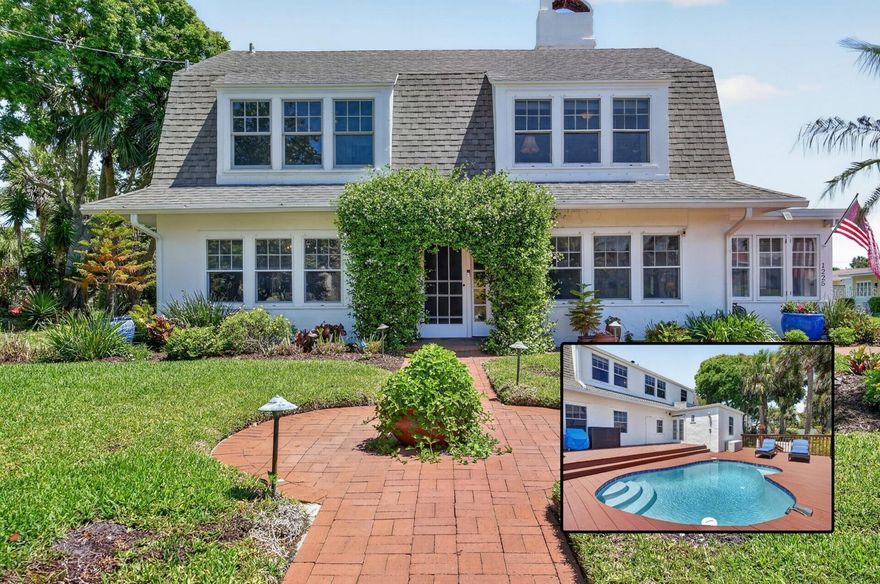 Welcome to 1225 Gamble Place, a rare opportunity to own a truly iconic piece of Daytona Beach history just a short walk from the world famous shoreline.

This impeccably preserved and thoughtfully updated 1920s Cape Cod style home offers the perfect blend of historic charm and modern functionality. Originally built in 1923, the main residence features 5 bedrooms, 3.5 bathrooms, and an enclosed Florida room, along with a formal dining room, butler’s pantry, dedicated laundry space, and even a rare cellar beneath the home, something almost unheard of in this area.

This home offers the history so many buyers are searching for. Located just one block from the beach and minutes from the iconic Jackie Robinson Ballpark, the lifestyle and location are second to none.

Inside, timeless craftsmanship is on full display, from original hardwood floors and intricate millwork to solid wood doors, glass style doorknobs, cedar lined closets, and three beautifully integrated fireplaces. While rich in character, the home has been meticulously maintained and enhanced with key upgrades, including a newer HVAC system, offering both charm and peace of mind.

As you step through the foyer, you are welcomed by a spacious living room featuring a brick fireplace and French doors that open into a light filled sunroom with access to the paver driveway. On the opposite side, the formal dining room showcases an original built in china cabinet and flows seamlessly into the butler’s pantry and kitchen.

The kitchen offers abundant cabinetry, a walk in pantry, and an open layout that connects to the laundry area and half bath, all leading out to an expansive deck. This outdoor space overlooks a semi inground concrete pool and private courtyard, creating an ideal setting for entertaining, relaxing, or enjoying Florida living year round.

The main level also features a flexible bedroom with an attached bath and its own fireplace, currently being used as a home office, making it perfect for remote work, guests, or multi generational living.

Upstairs, you will find a spacious primary suite, a beautifully renovated bathroom, and three additional bedrooms, including one with its own fireplace and two connected by a shared walkthrough bath.

Beyond the main home, a detached garage includes a licensed Additional Dwelling Unit, offering incredible flexibility for rental income, guests, or private living space. The lower level of the structure includes an additional laundry area and extra storage.

The exterior of the property is just as impressive, with a large paver driveway, lush landscaping, and mature plantings including magnolia trees, gardenias, and a charming jasmine covered entryway that creates a welcoming first impression.

This property has even been featured on the Circa Old Houses platform and includes its own dedicated website showcasing its rich history and documentation, a true testament to its significance and care over the years.

Homes like this simply cannot be replicated at this price point. Combining historic character, modern updates, income potential, and an unbeatable location, 1225 Gamble Place is truly one of a kind.

Schedule your private showing today and experience it for yourself.