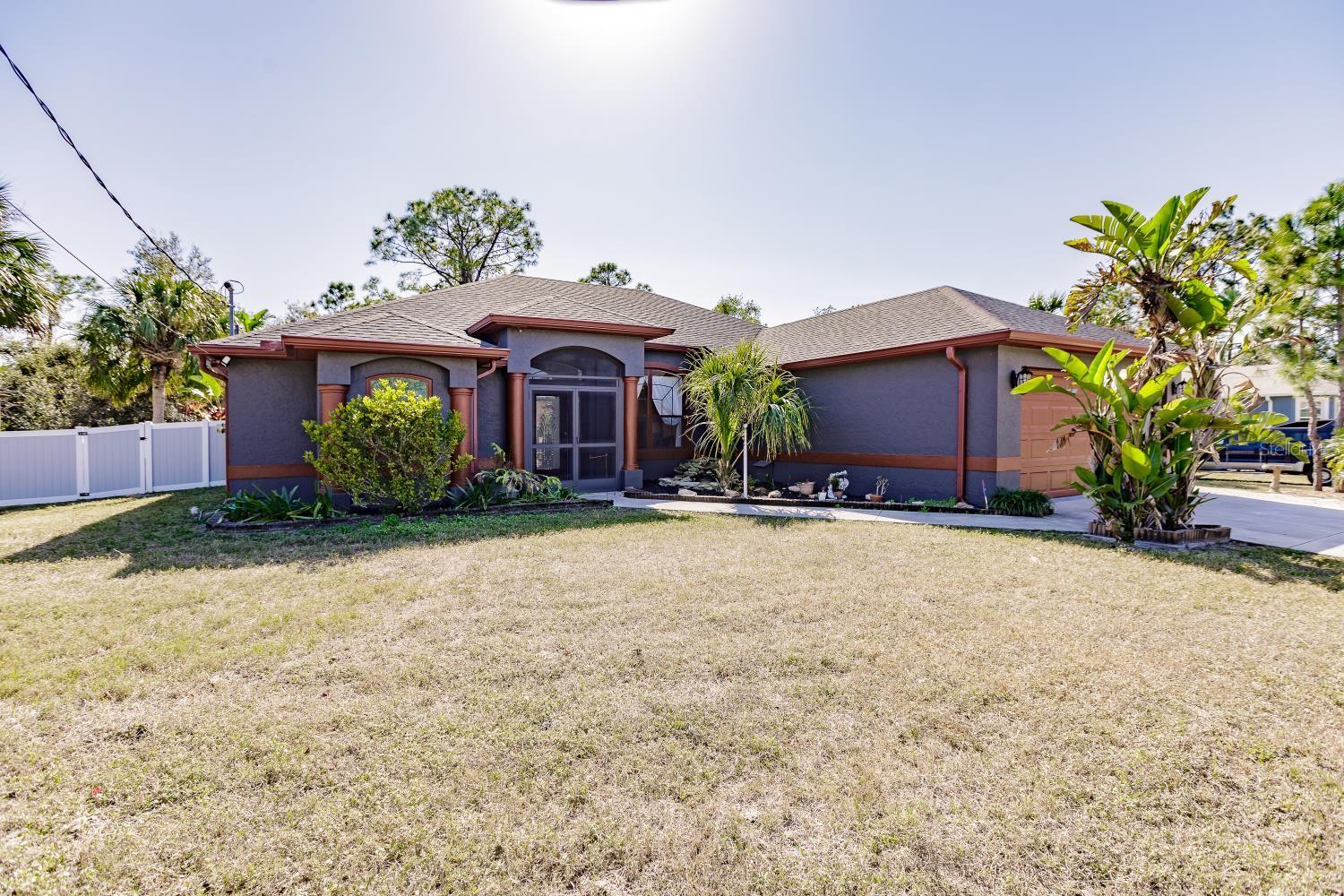 Let’s make this house your new home. Seller says to bring your number for seller to review.
Sun and fun in this amazing large pool home with lots of storage, 2 car attached garages, and detached RV garage. Come check it out today.
This exceptional property offers a rare opportunity to own a versatile home with plenty of space, privacy, and a prime location—all with no HOA fees. Whether you're searching for a peaceful retirement retreat or a spacious family home, this property has it all.
Key Features:
Location: Prime North Port, FL—close to beaches, boating, golf courses, and more.
Lot Size: Two expansive lots providing ample parking, room for hobbies, and additional privacy.
Home Size: 2,203/2,887 sq. ft. of living space—ideal for families, guests, and a variety of activities.
Home Highlights:
Bedrooms: 3 bedrooms + den/office—perfect for remote work or accommodating guests.
Bathrooms: 2 updated bathrooms for modern comfort.
Garages: Attached two-car garage + detached medium-sized RV or tandem 1-car garage—large enough for a large pickup truck.
Pool & Spa: Enjoy a refreshing pool with a spa, accessible through sliding glass doors.
Outdoor Living: Fully fenced backyard—ideal for entertaining, relaxing, or enjoying the Florida sunshine.
Interior: Vaulted ceilings, stylish flooring, and separate living, dining, and family rooms.
Storage: Generous storage options throughout, including garages, sheds, and a laundry room.
Additional Features:
RV/Boat Parking: Plenty of room to park your RV, boat, or golf cart.
Workshop Potential: Detached garage offers conversion potential for a workshop or DIY projects.
Sheds: Four large sheds provide additional storage or workspace.
No Flood Zone: Located in a high and dry area—peace of mind for homeowners.
Location Perks:
Attractions Nearby: Close to the Myakka River, Peace River, Charlotte Harbor, and the Gulf of Mexico. Enjoy easy access to boat ramps, parks, and scenic views.
Convenience: Minutes from shopping, dining, medical services, golf, and fishing.
Retirement Destination: Charlotte Harbor is a top-rated location for anyone looking for a peaceful and sunny lifestyle.
This is an incredible opportunity to own a spacious, updated home in one of Southwest Florida’s most desirable areas. With room for outdoor activities and hobbies, plus easy access to everything Florida has. This home is perfect for embracing the relaxed Florida lifestyle.
Call today to schedule a showing and make this dream home yours!