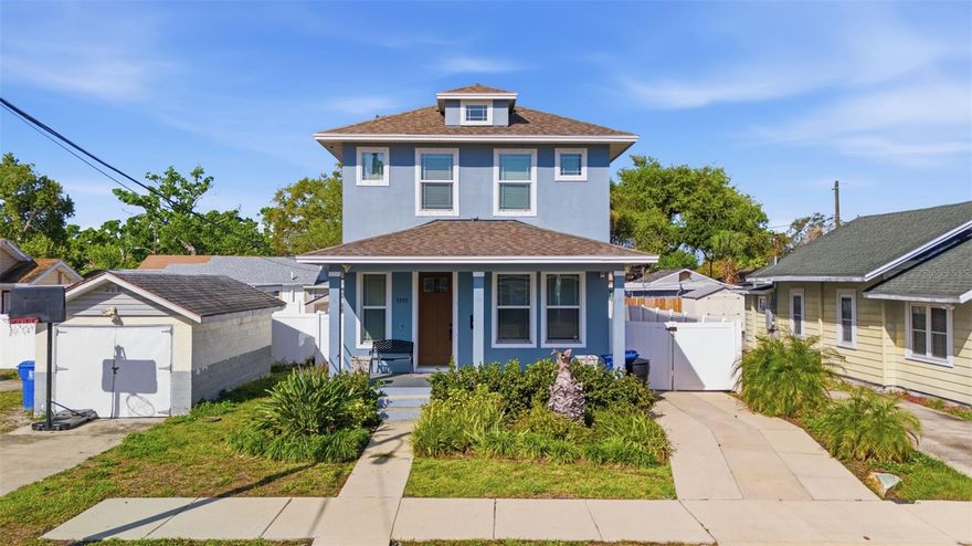 Must-see this beautiful 3-bedroom, 3 full bathroom home (Built in 2018) featuring a bright open-concept layout in the heart of St. Petersburg! The beautifully appointed kitchen boasts granite countertops, soft-close cabinetry, stainless steel appliances, a spacious island, and a pantry—perfect for both everyday living and entertaining. Downstairs you'll also find a full bathroom just off the back of the living area. Upstairs, the large primary suite offers a walk-in closet that is custom, and has been professionally designed to provide optimal use of space and enhanced organization. The primary also features and a private en-suite bath complete with dual vanities and a glass-enclosed walk-in shower. Two additional bedrooms (with custom designed closets) and full Jack and Jill bathroom concept provide flexibility for family, guests, or a home office setup. Enjoy your morning coffee on the inviting front porch, or unwind in the fully fenced backyard with vinyl privacy fencing—ideal for relaxing or hosting gatherings on the back patio. The private yard features a swing set and plenty of room for activities or entertaining. The landscaped front yard adds great curb appeal, while the extended driveway provides parking for numerous vehicles. Conveniently located just minutes from downtown St. Pete, award-winning Gulf beaches, major highways, hospitals, dining, shopping, and more—this home offers the perfect combination of comfort, style, and location. Don’t miss your opportunity to make it yours!