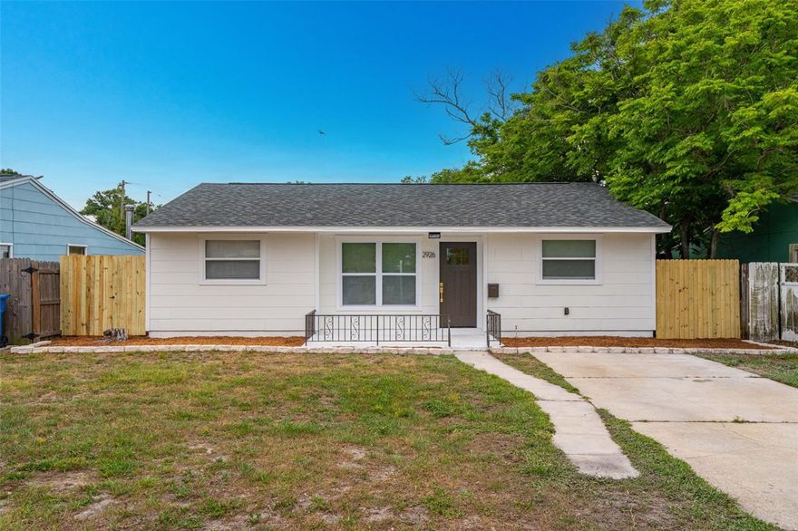 Completely renovated and move-in ready, this beautifully updated 3-bedroom, 1-bath home at 2926 40th Ave N in St. Petersburg offers just under 1,200 square feet of thoughtfully designed living space with strong future potential. Step inside to a functional, open layout that maximizes flow and natural light throughout the home. Each of the three bedrooms is generously sized, providing comfortable private spaces that are hard to find in homes of this era. The updated kitchen features ample cabinetry and brand-new appliances along with dedicated pantry space for convenient storage and organization. Major upgrades provide peace of mind, including a brand-new roof (2026) and a brand-new AC system (2026), ensuring efficiency and low maintenance for years to come. One of the standout features is the existing space and layout flexibility to add a second bathroom, offering a valuable opportunity to increase both functionality and long-term equity. Outside, enjoy a large backyard with plenty of room for entertaining, gardening, or future customization—perfect for Florida living. A turnkey opportunity in a convenient St. Petersburg location, this home blends modern updates, practical living, and strong upside potential.