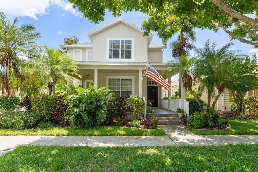 A True Gem in Harmony! Fully upgraded 3-bedroom home with a garage apartment. Welcome to this beautifully upgraded 3-bedroom, 2.5-bathcorner lot home in the heart of the highly sought-after Harmony community. This move-in-ready home boasts a fully furnished garage apartment with a private entrance, perfect for guests, in-laws, or rental income! Step inside to find bamboo flooring leading you into an elegant great room with crown molding, custom lighting, and decorative ceiling fans. The fully updated kitchen features stainless steel appliances, including a brand-new stove, and opens to a spacious dining area ideal for entertaining. Recent upgrades include: Newer roof (2021), brand new water heater, newer HVAC systems, brand new washers and dryers (in both main home and apartment), fresh interior paint & newer carpet, water softener system, picket fence & brick paver accents. All three bedrooms are located upstairs in the main home, including the spacious owner’s suite with a stand-up shower, garden tub, and dual vanities. Make your way out back to relax year-round on the screened-in porch, ideal for morning coffee or evening wind-downs. The garage apartment is a stunning suite offering its own living room, kitchen, bedroom, full bathroom, washer/dryer, and private patio—a true “treehouse” retreat. Enjoy the best of Harmony living, including two large lakes, a community pool, and access to a private dock with boats, all within a friendly neighborhood. Zoned for top-rated Harmony Community, Middle, and High Schools. This is a rare opportunity to own a home with so many upgrades and added living space. Schedule your private showing today—this one won’t last!**This house comes with a REDUCED RATE through the seller's preferred lender. This is a lender-paid rate buydown that reduces the buyer's interest rate and monthly payment.**