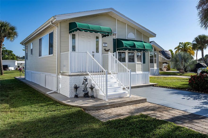 Discover Coastal living for less. This beachy dollhouse retreat turnkey furnished in the highly sought-after 55+ gated community of Kings Gate Park, where you own your land! This charming 1-bedroom plus bonus room, 1.5-bath home comes fully furnished and ready to enjoy. The versatile bonus room can easily serve as a guest bedroom, office, or hobby space with built in storage. It has been replumbed and a 3-year-old roof. Step outside to a relaxing patio area complete with table, chairs, grill, and fire pit—all included!
Kings Gate Park offers low HOA fees and a wealth of amenities (see attachment), including a marina area with boat and RV storage, boat and kayak ramp, and fishing dock. Enjoy community activities and a friendly neighborhood atmosphere. Ideally located just 4 miles to Nokomis Beach and historic downtown Venice, where you’ll find boutique shopping, dining, and entertainment. Perfect for snowbirds or anyone seeking an easy Florida lifestyle close to it all!