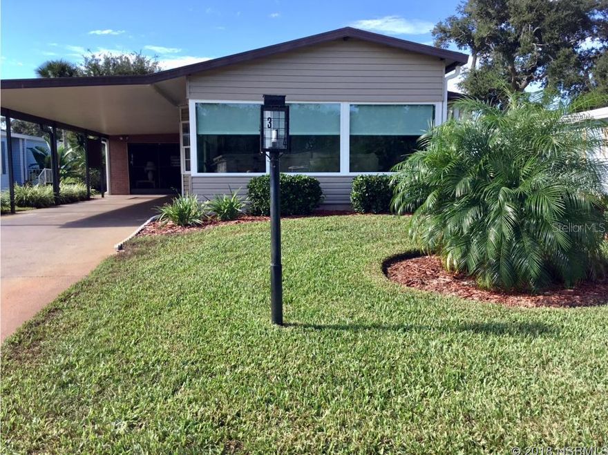 THIS IS THE ONE YOU HAVE BEEN WAITING FOR!  Immaculate open plan.  Island kitchen.  Three bay windows.  Large living room and large bedrooms,.  1 car garage.  Glassed in front porch completely done over in 2018 ($15,000 including $3,000 in custom blinds). Roof 2009, new windows 2007, new siding 2007, A/C 2017, sprinkler pump 2017, water heater 2013, refrigerator 2012, ducts cleaned 2016. Termite bond.  Short walking distance to the clubhouse.  Riverfront community.  Loads of amenities and activities.  A few are: intracoastal private boat ramp, intracoastal fishing pier, heated pool, spa, tennis, activities and entertainment.  Resort living every day. ;Water: City