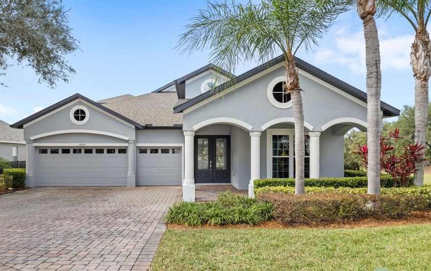Homes like this rarely come to market. Located behind the gates of the highly sought-after Carriage Pointe community in Winter Garden, this pool home delivers west-facing sunsets, a premium lot with no rear neighbors, and a level of updates that checks every box. Set on an oversized homesite, this Ravenwood floor plan by Taylor Morrison offers exceptional curb appeal with a covered front porch, expansive driveway, and a 3-car garage. Step through the double door front entry into soaring ceilings and one of the most functional layouts, featuring 5 bedrooms, a dedicated office, and an upstairs bonus room. The primary and 3 guest bedrooms are located on the first floor.
French doors lead to a front-facing dedicated home office. The office is adjacent to the formal dining room. The open concept great room features a wall of sliding glass doors that frame stunning views of the private, screened, heated saltwater pool, pond, and conservation. The kitchen, renovated in 2023 with quartz countertops, a new backsplash and soft close cabinetry, opens seamlessly to the great room. It also features 42-inch wood cabinetry, a center island, and all new appliances. Upstairs offers an ideal suite or teen retreat with a full bedroom, bathroom, and a spacious 21’ x 14’ loft overlooking the rear views. This home has been meticulously maintained and extensively upgraded, including a newer roof (2021), all windows have been replaced and come with a transferable warranty. The windows are double-pane, hurricane-rated, energy-efficient vinyl windows. Both HVAC systems have been replaced, all bathrooms have been updated, new pool equipment, exterior repainted in 2023, gutters added, semi-custom closets, no carpet in the bedrooms, an active termite bond, and MORE! Inquire for a full list of upgrades and features of the home. The oversized side yard provides ample space for pets and play. Carriage Pointe offers a gated entrance and amenities including a park, playground, and tennis courts, all just minutes from shopping, dining, and the 429 Expressway. The community is zoned for highly sought-after K–12 public schools with numerous private school options also nearby. Call today to schedule your private tour.