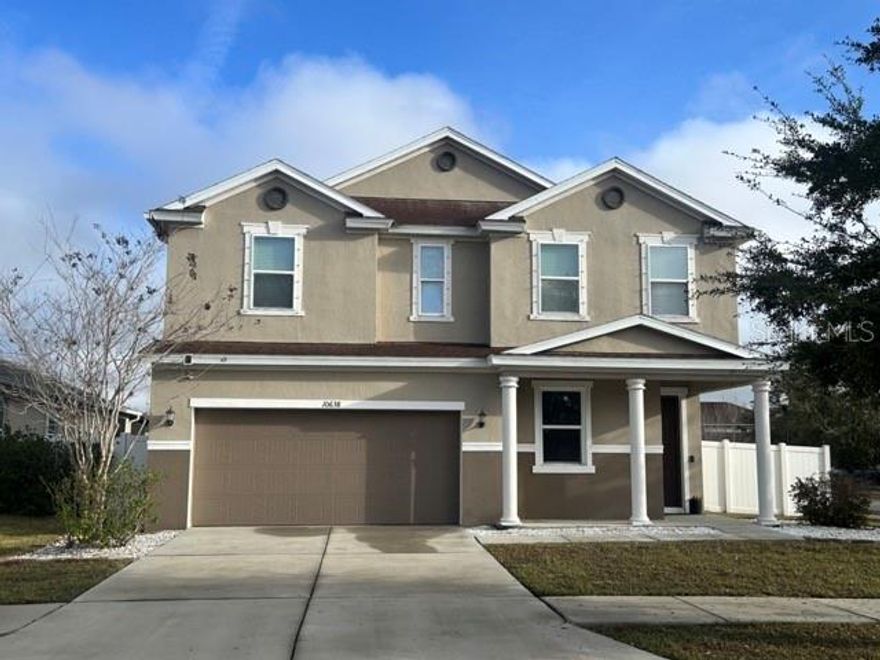 Stunning family home in the fantastic Mirabella community, featuring 4 spacious bedrooms and 2 and a half bathrooms. The charming foyer welcomes and leads you to the bright and airy great room and kitchen area. This wonderful gourmet kitchen offers stainless steel appliances, 42” cabinets, generous walk-in pantry, extended island and light fixtures. Upstairs you’ll find a very private primary bedroom and its ensuite bathroom and walk-in closet. Three well-appointed guest bedrooms, a full bath, laundry room are located upstairs, as well as a versatile loft/bonus room with many possibilities; media room, playroom, office. Ready to suit your needs. Fenced-in expansive, open patio. The community boasts a clubhouse and pool. Amazing place to live. Very close to schools, US301, hospitals, restaurants, shopping and everything this booming area has to offer. Make an appointment to view it today. MOVE-IN READY!