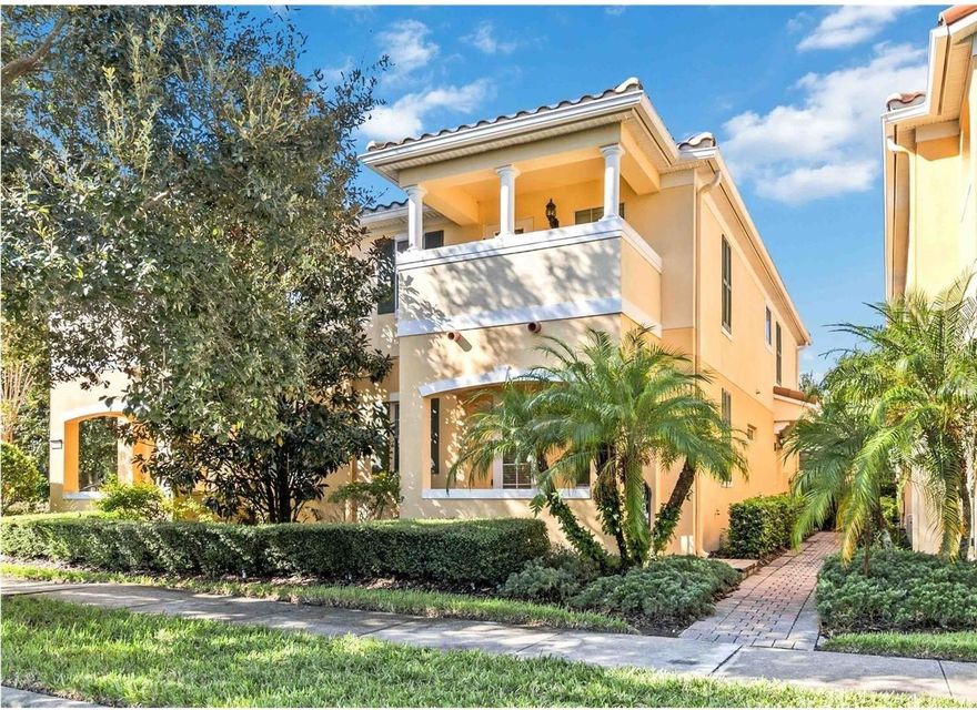 Get a slice of heaven in this amazing 3Bedroom/3Bathroom Townhome with Water Views and Low Maintenance property located in the well-established and gated resort-style community of Village Walk at Lake Nona. It starts with a great curb appeal: Well-manicured lawn and amazing view of the sparkling lake to enjoy from the front porch or second-floor balcony! You’ll appreciate this 3Bedroom/3Bathrooms with walk-in closets. The bedroom on the main floor has direct access to the front porch as well. This property boasts Granite Countertops in the kitchen, 42” cabinets and stainless-steel kitchen appliances (all included). Open Concept with a dining and living area on the main floor. You’ll also find here the sliding doors that connect the living area to a Covered Screen spacious brick paved courtyard offering the perfect space for relaxation and enjoyment. Upstairs you’ll find the primary suite with the private bathroom, double vanity sinks, walk-in shower and a pond-view covered balcony! On the opposite side you will find the secondary bedroom with an ensuite bath and a walk in closet. The Laundry Room is also located upstairs for convenience. The HOA fee includes Basic internet, cable, landscaping and access to all amenities. Amenities include a resort-style community pool, 24/7 Gym, Tennis Court, Basketball Court, etc. The property is located just a few minutes away from Lake Nona’s Medical City, USTA National Campus, Orlando International Airport (MCO), Major Highways, Golf Clubs, Disney Theme Parks, Downtown Orlando, UCF’s College of Medicine, Nemours Hospital, KPMG and plenty of dining and shopping options! You’ll love living here. Come see what makes this home so special! NOTE: Property is currently tenant occupied. Ask the agent for details! The property can be a primary home, or the lease can be carried over.