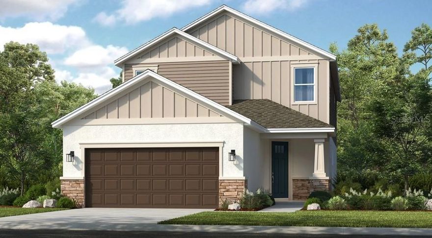 Under Construction. What's Special: Pond View | No Rear Neighbors | Close to Trails | Game Room. New Construction - December Completion! Buit by America's Most Trusted Home Builder.  Welcome to the Anastasia at 10852 Eclipse Street in Cassia at Skye Ranch! This new home features a distinctive layout designed for relaxed and comfortable Florida living, complete with whole house impact windows for added peace of mind. From the front porch, the angled foyer provides easy access to the laundry room and a powder room on one side, with the two-car garage entry on the other. Straight ahead, the gourmet kitchen stands out with quartz countertops, an apron front sink, pendant lighting, and a spacious pantry while overlooking the dining area and great room. Pocket sliding doors extend the living space outdoors to a covered lanai that’s perfect for enjoying the outdoors. Just off the dining area, a study with French doors offers a quiet place to work or unwind, while the main level primary suite enjoys backyard views along with an en-suite bath and walk-in closet. Upstairs, two secondary bedrooms share a full bathroom, while a private secondary bedroom suite includes its own en-suite bath and two walk-in closets. A spacious game room and loft complete the second level, giving you plenty of flexible space to gather, play, or relax. Skye Ranch sits in a prime Sarasota location at Clark and Lorraine Roads, offering a vibrant setting with access to the Skye Ranch K-8 school. The community preserves natural beauty with grand oaks, palms, wetlands, lakes, and native wildlife. Miles of trails connect you to nature, parks, and exceptional on-site amenities. Additional Highlights Include: Gourmet kitchen, pocket sliding door at great room, game room, upstairs secondary suite, 8' interior doors, single door at primary bed to bath, impact windows, upgraded cabinets and flooring. Photos are for representative purposes only. MLS#A4690229