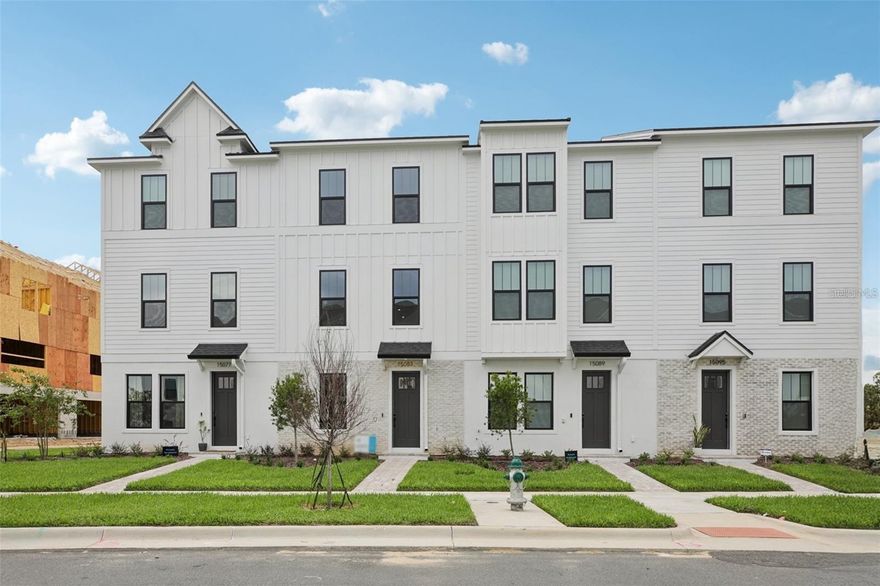 Ready to move-in! this new construction, three-story townhome is a showstopper with its popular farmhouse exterior. This townhome features 3 bedrooms, 2 full bathrooms, a powder room, spanning 1,846 sq. ft. As you enter this home through the 8' entry-door, you are welcomed with an open spacious foyer with immediate access to your private study. As you continue up, you will find luxury vinyl plank flooring that that leads you to the open concept living room, dining room and stunning kitchen. Your inner gourmet will be delighted by the large eat-in island, 42" cabinets with crown molding, and granite counters. Your eyes will be drawn to the bank of windows flooding your dining room and kitchen with light. Moving to the third level, you have quick access to the generously sized primary suite that accesses your en-suite bathroom with glass-enclosed shower, dual vanities, and the roomy, well-lit walk-in closet. Adjacent to the primary suite is your laundry room with adjacent, secondary bedrooms and guest bath. 2 car garage.  High-speed internet is included in the rent. Community amenities: Outdoor fitness stations, a playground, and green park space. Conveniently located minutes from Hamlin Town Center, SR-429, Disney, and Winter Garden Village. Tenant pays utilities - High-speed internet and landscaping included in rent - HOA fees covered by landlord Close to Hospitals, shopping and Walt Disney Parks. No Pets please
