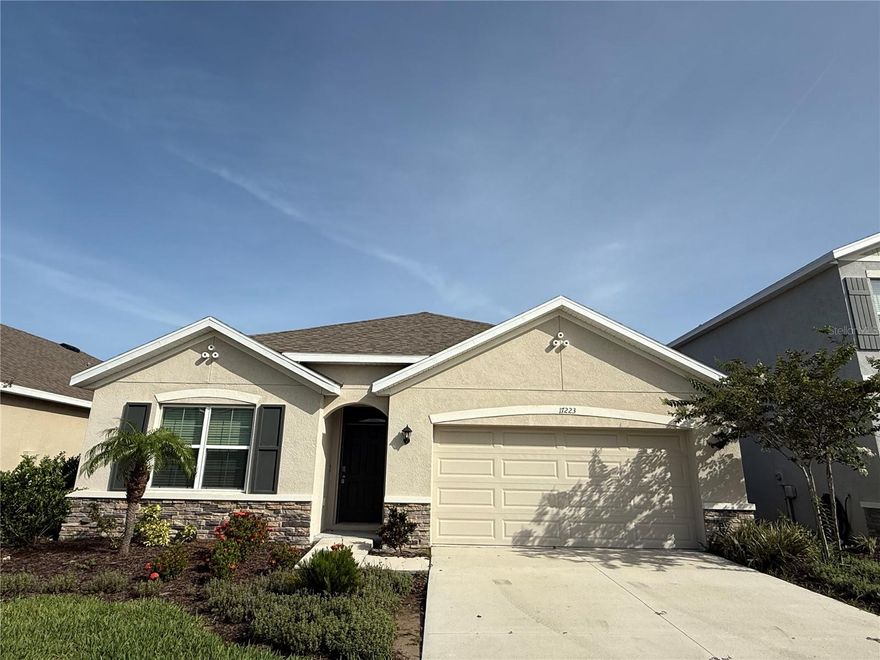 Located in a highly sought-after, top-rated school district, this beautiful 4-bedroom, 2-bathroom home with a 2-car garage offers the perfect blend of comfort, convenience, and modern design. Rent includes lawn care, and all appliances—just bring your belongings and settle in! Inside, you'll find an open-concept floor plan with a stylish, upgraded kitchen that flows seamlessly into the spacious living and dining areas. Sliding glass doors lead to a covered lanai, ideal for relaxing or entertaining outdoors. The large backyard offers plenty of space for play or gatherings. Community Perks: Located in the vibrant Solera at Lakewood Ranch, residents enjoy resort-style amenities such as a luxurious pool with cabanas and two playgrounds. Prime Location: Minutes from shopping, dining, top sports facilities, and the brand-new Lakewood Ranch Library. Costco and UTC Mall are just 15 minutes away, and the Premier Sports Campus is right across the street. Don't miss your chance to call this exceptional home yours—schedule your showing today!