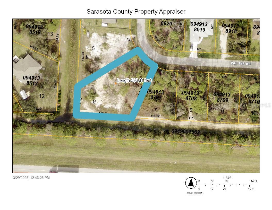 Discover the perfect place to build your new home on this OVERSIZED (21,125 square foot or HALF AN ACRE lot) located in a quiet area of new homes! NO CDD fees, NO hoa and not in an area of scrub jay habitat. There is a drainage canal on two sides in the back providing space between you and any future neighbors for added privacy. This property is located in North Port which offers an active lifestyle featuring the North Port Aquatic Center, a family-friendly water park featuring a lazy river, splash ground and a competition sized pool. For peace of mind, you're just minutes from the new Sarasota Memorial Hospital with an expected opening date in 2025. For sports enthusiasts the Spring training facilities for both the Atlanta Braves at CoolToday Park and Tampa Bay Rays in Port Charlotte host numerous special events throughout the year. Nature enthusiasts will enjoy the city's numerous parks with dog-friendly areas, canoe/kayak launches, and scenic hiking and horseback riding trails. Experience the world-renowned Warm Mineral Springs Park where the average temperature is a comfortable 85 degrees. This location offers more than just recreational opportunities. Enjoy easy access to shopping, schools, restaurants, and golf courses, making it an ideal setting for a home that balances tranquility with convenience. Close to I75 for an easy 45 minute commute to Ft Myers or Sarasota with airports in each City. Don't miss the chance to build your dream home at this oasis!