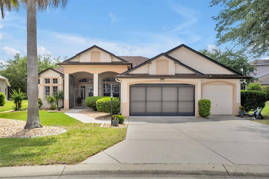 Welcome to this beautifully maintained 3-bedroom, 2.5-bath home with a versatile flex room—perfect for a home office or potential 4th bedroom—located on a premium lot with serene conservation and water views of the Palatlakaha River. Designed for both comfort and entertaining, this home features an open, split-bedroom floor plan with volume ceilings and elegant tray ceilings in the living room and primary suite. The upgraded kitchen boasts granite countertops, solid wood cabinetry, and newer high-end appliances, seamlessly flowing into the main living and dining areas. A custom built-in China cabinet/buffet adds both charm and functionality to the dining space. The spacious primary suite offers two walk-in closets with custom built-ins, along with a luxurious en-suite bath featuring dual vanities, a garden tub, separate shower, and private water closet. Additional highlights include updated indoor and outdoor ceiling fans, heat fan units in both full bathrooms, and fully pocketing sliding glass doors that open to a massive, screened lanai—perfect for enjoying Florida living year-round. Recent updates include a new roof and rain gutters (2025), a freshly painted porch and lanai and a transferable termite bond for added peace of mind. Located in the highly sought-after Royal Highlands, a premier resident-owned community, residents enjoy exceptional amenities including a 24-hour guard-gated entrance, an 18-hole golf course, a restaurant and pro shop, lighted tennis courts, Xfinity high-speed internet, a storage lot, and both indoor and newly updated outdoor pools (2026). The beautifully renovated recreation center offers a wide variety of activities and social opportunities.