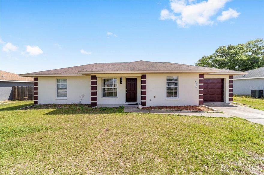 Currently tenant-occupied, making it a great investment opportunity, or future homeowners can make it their own. Welcome to this charming 3-bedroom, 2-bathroom home located in the desirable Silver Springs Shores community of Ocala, Florida! This home features a 1-car garage, tile flooring throughout the main living areas and bathrooms, and luxury vinyl plank flooring in the bedrooms. The kitchen comes equipped with a side-by-side refrigerator with ice and water dispenser, range, and overhead microwave. A washer and dryer are conveniently located in the garage. Enjoy spacious bedrooms and a sliding glass door leading to a generously sized backyard, perfect for morning coffee, relaxing, or entertaining family and friends. Conveniently located just minutes from shopping, dining, medical facilities, and everyday amenities. No HOA! Don't miss this opportunity to own a home in a growing area of Ocala.