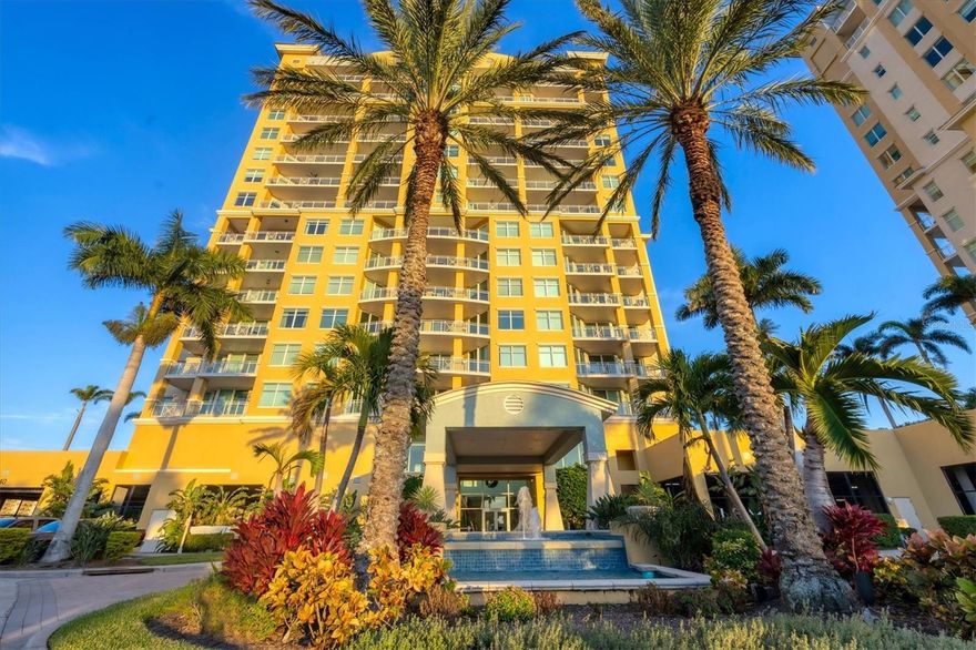 Located above the sparkling waters of the Manatee River, this beautifully updated 2 bedroom, 2 and a half bath plus office residence offers an exceptional blend of comfort, sophistication, and sweeping waterfront views within the sought-after Riviera Dunes community. Located on the fourth floor, this elegant condominium captures breathtaking panoramic vistas of both the river and the Riviera Dunes Marina, where sailboats and yachts glide through the harbor, creating a constantly changing waterfront backdrop.

Inside, the thoughtfully designed and popular floor plan provides generous living spaces filled with natural light and framed by expansive windows that showcase the surrounding water views. The main living areas feature tile flooring throughout, while the primary and secondary bedrooms and the office/den are finished with new luxury vinyl flooring, creating a seamless blend of durability and style. Custom built-in closets have been thoughtfully incorporated throughout the home, maximizing storage while maintaining a clean, tailored aesthetic.
The recently refreshed kitchen and laundry room showcase beautiful quartz countertops and a stylish backsplash, offering both modern elegance and everyday functionality. The chef’s kitchen features updated stainless appliances and a custom built in pantry to optimize storage. The open layout allows the kitchen to flow effortlessly into the dining and living areas, creating a welcoming environment for entertaining or relaxing while enjoying the tranquil water views.
The primary suite serves as a luxurious private retreat, highlighted by a newly remodeled spa-inspired bath. The shower features a quartz bench, separate temperature and volume controls, a dedicated handheld shower fixture, elegant lighted mirrors, and the added comfort of a towel warmer, creating a space designed for daily indulgence. A spacious secondary bedroom with its own private bath offers comfort and privacy for guests, while the additional half bath provides convenience for visitors.
Throughout the home, thoughtful upgrades enhance both style and efficiency. All interior fans and chandeliers have been upgraded, while motorized blinds and sun-blocking window film provide both comfort and energy efficiency. The current owners have meticulously maintained the residence, updating major systems including replacement of all major appliances and the hot water heater, HVAC system installed in March 2021, with a new compressor added in October 2025, and UV light and air purifier system integrated into the HVAC in December 2024 to enhance indoor air quality.

Riviera Dunes is one of the area’s premier waterfront communities, offering residents a resort-style lifestyle in a beautifully maintained setting. Amenities include a heated waterfront pool and spa, fitness center, tennis courts, walking paths, and elegant gathering spaces for social events in the building which expanded amenities offered by the Marriot next door. For boating enthusiasts, optional membership is available at the Riviera Dunes Marina, a deep-water harbor capable of accommodating a wide range of vessels and providing direct access to the Gulf of Mexico.
With its remarkable waterfront views, extensive upgrades, and prime location within a vibrant boating community, this residence presents an exceptional opportunity to experience refined coastal living in Riviera Dunes.