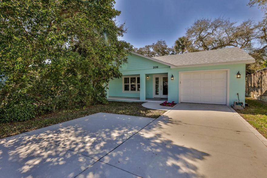 Beachside Beauty in New Smyrna Beach, Florida. New construction completed in late 2017. Walk a block and a half to historic Flagler Avenue and it's renowned shops, restaurants and bars. Just a two and a half block stroll to the Atlantic Ocean and a couple more blocks to the infamous Indian River. One car garage and plenty of parking for friends and family that are sure to visit often. The open floor plan is perfect for entertaining. Enjoy the covered front porch and the shade trees in the backyard. Two bedrooms, one full bath, one half bath and an outdoor shower. Welcome Home! ;Water: City