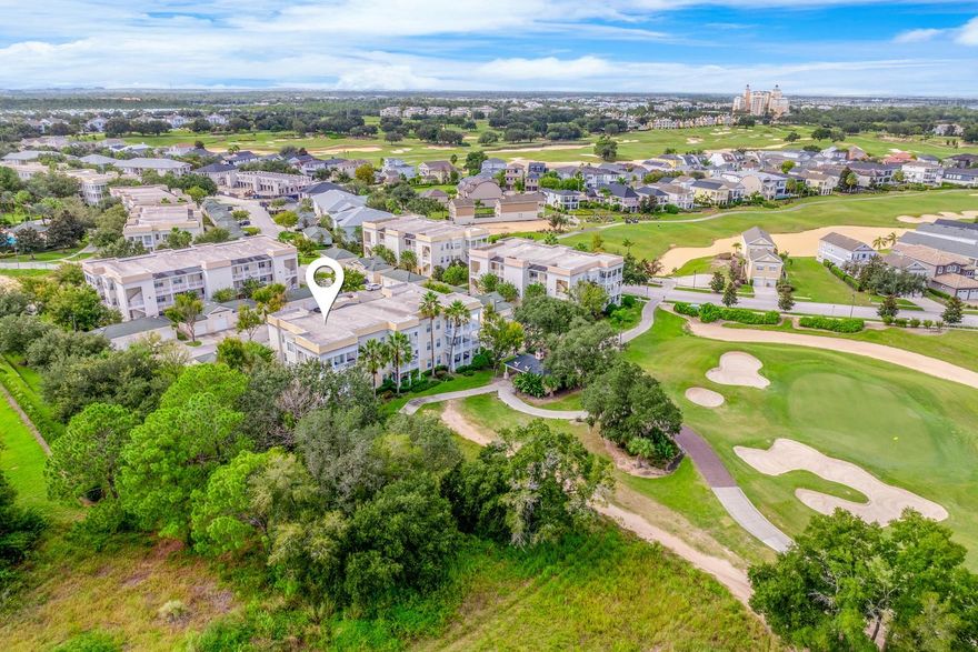 Ask about a lender provided RATE BUY-DOWN CREDIT on this home** Seller may consider buyer concessions if made in an offer** Welcome to your personal retreat in the heart of Reunion’s premier golf community - The Terraces! This gorgeous second floor condo captures the best of RESORT STYLE LIVING and effortless elegance, just MINUTES FROM DISNEY PARKS and Central Florida’s world-class attractions. Inside you will be greeted by a light, bright OPEN CONCEPT layout with TILE & LUXURY VINYL PLANK FLOORS throughout - no carpet here! Natural light pours in through four sets of French doors, leading to an expansive WRAP AROUND BALCONY with breathtaking GOLF COURSE VIEWS. Whether you are enjoying a morning cup of coffee or unwinding after a day at the parks, this balcony offers the perfect setting. The kitchen blends style and comfort with UPDATED STAINLESS STEEL APPLIANCES, newer fixtures, pantry storage, a BUILT-IN BREAKFAST NOOK surrounded by windows, and a breakfast bar that is ideal for casual dining or entertaining. Your PRIMARY SUITE is a true escape – complete with a decorative tray ceiling, crown molding (also in the main living!), a private en-suite bath, and an EXTENDED WALK-IN CLOSET. Pride of ownership shines throughout with thoughtful upgrades: Luxury vinyl plank flooring (2021), upgraded porch fans (2021), A/C compressor replaced (2022), and annual air duct and A/C maintenance, plus a dryer vent cleaning in (2024). The home also includes a 1-CAR GARAGE for dedicated parking with storage space, and GATED ACCESS for added peace of mind. Meticulously constructed to withstand Florida’s elements, this condo is ideal as a LOW MAINTENANCE primary residence or home away from home! The Terraces at Reunion offers residents a clubhouse, resort pools, fitness center, tennis courts, playground, dog park, on-site restaurants and so much more! The quarterly fee also covers an array of amenities so you can focus on living, not upkeep. With stunning views, an unbeatable location, and a MOVE IN READY condition, this is your chance to live the Reunion Resort lifestyle – luxurious, convenient, and absolutely unforgettable. There is so much to love – schedule your showing today and see why this one stands out!