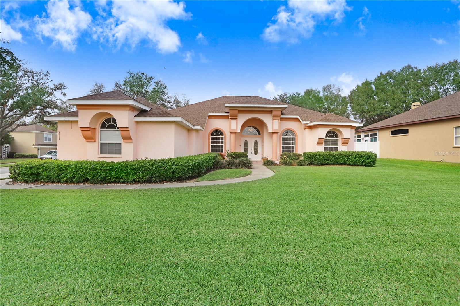 Landscaping is included so come home and relax! 4 bedroom, 3 bath plus office in Twin Lakes! With over 2,600 sq ft, this home features an open floor plan, high ceilings, and plenty of natural light. The family room, formal living room and dining room all have beautiful luxury vinyl flooring. The updated kitchen that is open to the family room offers granite countertops, large kitchen island, soft-close cabinets, breakfast bar, stainless steel appliances, and lots of storage. The formal living room and dining room are off the welcoming foyer. The master suite offers dual closets, soaking tub, and separate shower and is located on its own side of the home for lots of privacy. The other 3 bedrooms are all a nice size. Two of the bedrooms share a Jack and Jill bathroom.
Enjoy the screened lanai with a hot tub, 3-car garage, and large corner lot sitting on almost 1/3 of an acre with beautiful landscaping. Community amenities include a pool, tennis and basketball courts, playgrounds, and walking paths.
At time of move-in, a $125 tenant processing fee will be due along with any rent and deposit(s)