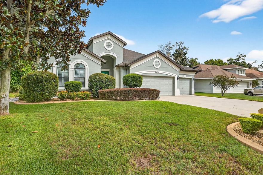 Set within STONEWOOD’S private gated enclave, this EXECUTIVE HOME combines generous interior spaces, thoughtful updates, and a serene outdoor lifestyle  ~  Nestled on a quiet street with a 3-CAR GARAGE and large driveway, this 2,908-square-foot residence delivers the ultimate in comfort, convenience, and style — a rare opportunity to enjoy Florida living at its finest  ~  Step inside to a wide entryway - Notice the CROWN MOLDING and be ready for the PLANTATION SHUTTERS throughout the house!  That wide entry takes you to a LARGE, comfortable LIVING AREA seamlessly connected to a HUGE OPEN KITCHEN designed for both everyday life and entertaining  ~  The kitchen offers abundant counter space, a functional layout, and easy workflow, making it a dream for chefs of all levels. The adjacent FORMAL DINING ROOM is spacious and perfect for family dinners or celebrations. Brand-new WATERPROOF LAMINATE FLOORING and fresh interior paint give the home a bright, modern feel throughout.  A FRONT OFFICE with custom built-in desks provides an ideal space WITH A VIEW OF THE POND for working from home or creative projects  ~  Also, you have the flexibility to create a 4th BEDROOM by simply adding closets beside the front windows since the room is so large  ~  The split bedroom plan offers privacy as the Primary Bedroom is large and separate with a gorgeous DOUBLE TRAY CEILING along with the PLANTATION SHUTTERS  ~  2 large secondary bedrooms will accommodate beds and desks, etc for a separate retreat for other members of the household or guests  ~  Step outside to the EXTRA-SPACIOUS SCREENED AND PAVERED LANAI, featuring a FULL OUTDOOR KITCHEN with a built-in grill and “egg” smoker/grill, fully covered cooking and dining areas, and a TRANQUIL KOI POND — all designed for relaxation and outdoor entertaining. The backyard beyond is low-maintenance artificial turf, offering an open, easy-care space  ~  A WHOLE HOUSE GENERATOR ensures peace of mind  ~  Located in the HIGHTLY DESIRABLE GATED COMMUNITY OF STONEWOOD, this community provides easy access to everything between Tampa, Brandon, Valrico, Lithia and Riverview  ~  South of Bloomingdale, just off of John Moore Rd. ~  Don’t miss the chance to make this home yours!  Schedule a showing today!