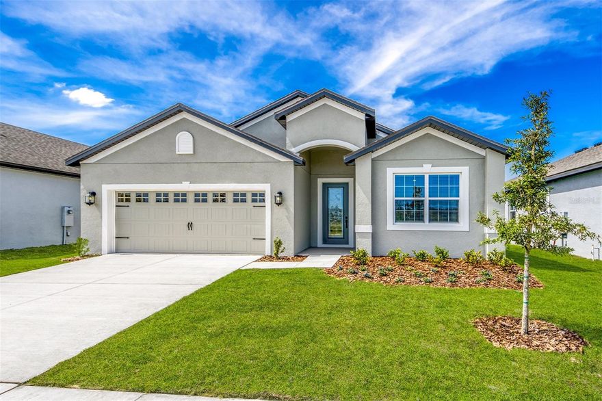 Pre-Construction. To be built. Discover the Lantana, a thoughtfully designed 4-bedroom, 2-bathroom home that blends modern finishes with everyday comfort. A welcoming foyer leads into the open-concept living space, featuring a spacious family room, dining area, and chef-ready kitchen with granite countertops, stainless steel Whirlpool appliances, white wood cabinetry, and a large island with breakfast bar seating.

The private master retreat offers a walk-in closet and a spa-like bathroom with dual sinks and a relaxing garden tub. Secondary bedrooms are generously sized with their own closets, and luxury vinyl flooring runs through the main living areas while soft carpet adds comfort to the bedrooms. A covered front porch and professional landscaping create warm curb appeal.

Perfectly situated on a corner lot backing onto a dry pond, this home provides no rear neighbors and stunning sunset views from the backyard, offering a peaceful place to unwind each evening.

Located in Gum Lake Preserve, a vibrant lakeside community, residents enjoy access to Gum Lake with a boat ramp, a planned fishing dock, playground, picnic areas, and scenic walking trails. Just minutes from I-4 and conveniently located between Tampa and Orlando, this community offers the best of nature and city access.

Don’t miss your chance to call this beautiful home yours—schedule a showing today!