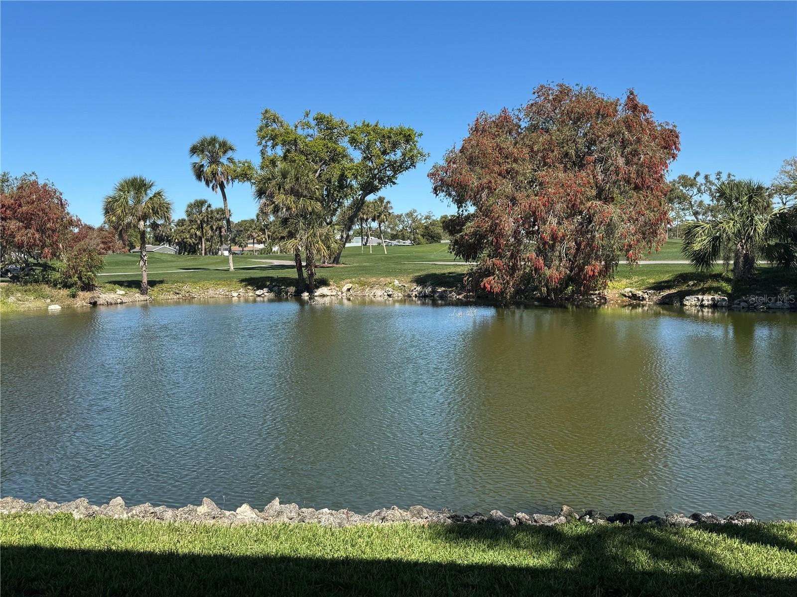 Starting from the colorfully landscaped front entrance to the ever-entertaining rear view of the lovely IMG golf course this is arguably, one of the best golf course and pond views in Valencia. As you enter the pavered private courtyard, you will be greeted with beautiful Florida fauna exploding with color, followed by a spacious screened lanai for year-round enjoyment. Proceeding through the front door, your eyes are immediately drawn to the fantastic view of the IMG golf course and pond surrounded by colorful bottle brush trees and the rolling slopes of the course. The new owners of this condo will appreciate the recently updated kitchen with pretty neutral color granite counters, undermount sinks, stainless appliances including a smoothtop range with warmer burner, and cottage style cabinets accented by coordinating, tumbled stone backsplash. It has been opened to the dining and living rooms allowing a full view of the pond and course as well as a convenient pass through. Newer vinyl plank flooring flows seamlessly from the entryway through the dining, living and Florida rooms. This home is offered turnkey furnished with the exception of some artwork and personal items. One unique feature is that it is a dual primary suite floor plan, both with walk in closets including two in the guest suite. They are carpeted, for maximum comfort, in a neutral color. The rear bedroom has sliders to the Florida room with more views of the golf course and the front bedroom has sliders to the lanai with views of the lovely courtyard. One bath features a tub and shower and the other a step-in shower. It is just a short distance to the maturely landscaped community pool and spa which have been tastefully updated with pavers and travertine and have chaises and tables to enjoy your resort style amenities. Valencia III is adjacent to the IMG Golf Course and is about 2 blocks to the IMG Golf Club and Restaurant for dining with an incredible Sarasota bayfront water view. If you have students enrolled in the world-famous IMG Academy, they’re about a 4-minute drive to school. Approximately 10 minutes to Sarasota International Airport and 15 to 30 minutes to everything Manatee and Sarasota Counties have to offer from our incredible white, sugary sand beaches of Anna Maria Island to the trendy UTC Mall, revered Ringling Museum, Asolo Repertory Theater, treasured St. Armand’s Circle, restaurants, houses of worship, theaters including live plays at the nearby State College of Florida Neel Auditorium, boating, golfing, fishing, sports teams including springtime professional baseball, polo matches & world class rowing competitions. The owners of this condo have taken great care and pride in their selections of decorating taste and it is perfect for full-time living or for our winter snowbirds.
Come enjoy Florida living at its finest surrounded by the beautiful landscaping that Valencia Gardens is known for and the benefits of a lovely golfing community without the expense of mandated memberships. Again, this is a ground level home with no stairs to carry groceries or suitcases up. This phase of Valencia has no limits on pet size, so bring Fido along with you :) Be sure to add this to your tour of homes as it will not disappoint.