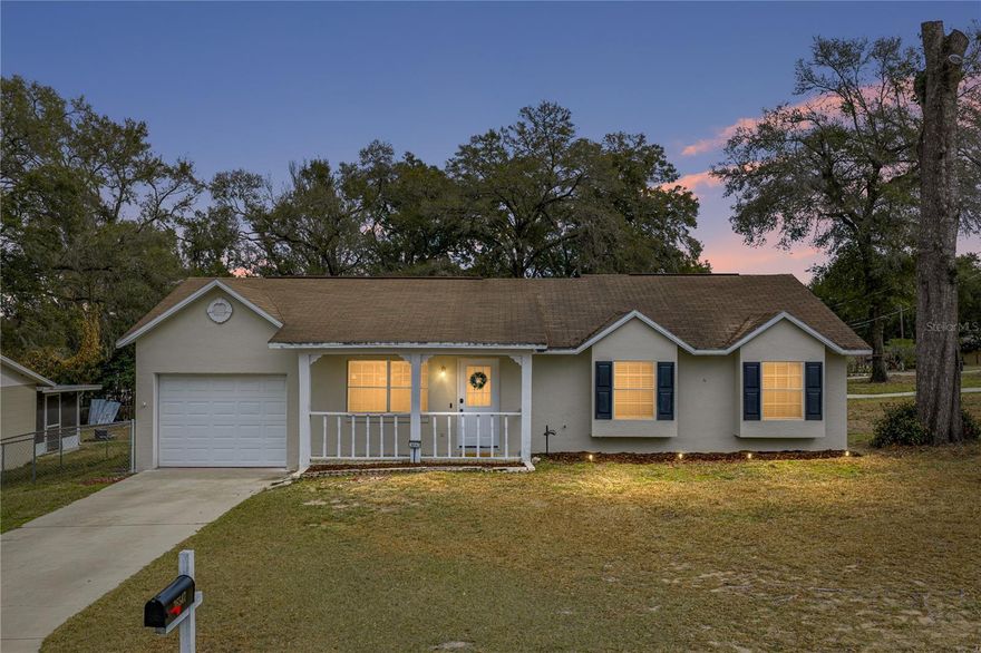 Charming and inviting, this 3 bedroom, 2 bath, 1 car garage home sits in a convenient Dade City
location with no HOA, offering an easy commute to area schools, parks, the interstate, and
downtown destinations. Arrive to a freshly painted exterior and a welcoming covered front porch
with brick pavers. Inside, newer paint and luxury vinyl flooring carry through most of the home,
creating a clean, cohesive feel. The living room features vaulted ceilings, a ceiling fan, and a
natural connection to the eat-in kitchen that provides tile flooring, newer stainless steel
appliances, a skylight that adds natural light to the room, and French doors leading to the
backyard and deck, ideal for effortless indoor/outdoor dining and gatherings. The garage is
conveniently positioned just off the kitchen for quick unloading, and it also houses the laundry
room. The washer and dryer remain with the home, and this setup keeps household noise away
from the bedrooms Down the hallway, two comfortable guest bedrooms offer built-in closets,
vinyl flooring, ceiling fans, and charming window seats. They are located near the home’s
refreshed full guest bathroom, complete with a newer vanity and a tub/shower combo. The
primary bedroom sits at the end of the hall and includes an expansive walk-in closet and its own
updated ensuite bathroom. With a practical layout and a central Dade City location near Pasco
High School, the Pasco County Fairgrounds, Burks Park, major highways for easy commuting to
Tampa or Orlando, and just minutes from Downtown, this home is well-suited for first-time
buyers or anyone looking to downsize while still enjoying comfortable living. Call today for
your private showing!