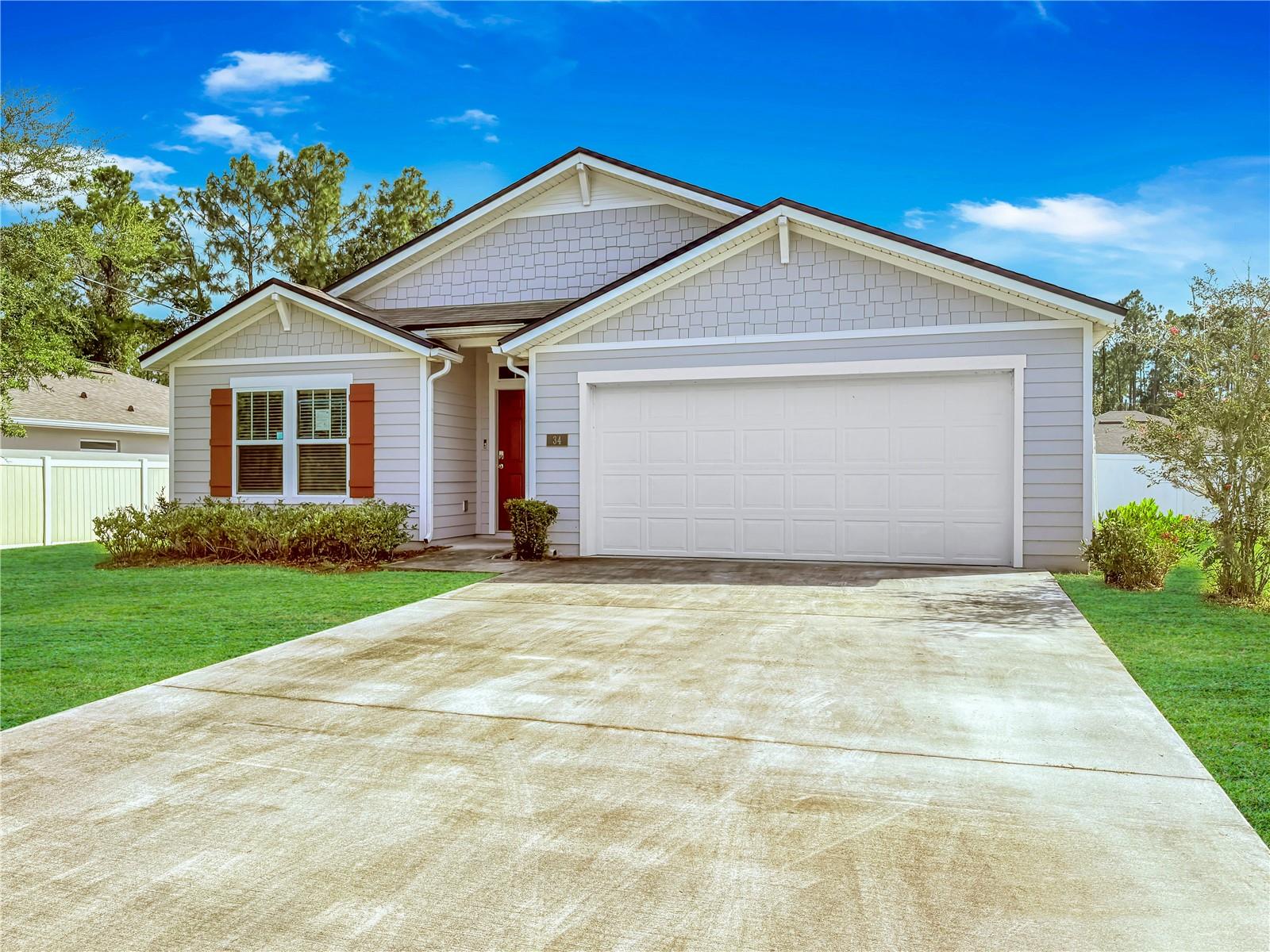 Spacious 4-Bedroom, 2-Bath Newer Ranch in Prime Palm Coast Location with No HOA! Welcome home to this beautifully maintained move-in ready home that offers comfort, convenience, and plenty of space for a growing family. Enjoy a bright, open layout featuring a large kitchen island, breakfast bar, stainless steel appliances, formal dining area, oversized pantry, and dedicated laundry room. The spacious kitchen flows seamlessly into the Family room—ideal for entertaining and everyday living. The spacious owner's suite features a walk-in closet with a spacious ensuite bath with double sinks and an oversized shower. Step outside to a white vinyl-fenced large backyard, perfect for pets, play, or relaxing in privacy. A 2-car attached garage provides ample parking and storage. Conveniently located near shopping, city parks, golf courses, and with quick access to I-95, this Palm Coast Beauty truly has it all. Don’t miss your chance—schedule your private showing today! HUD Owned, Equal Housing Opportunity, CASE# 091-777176