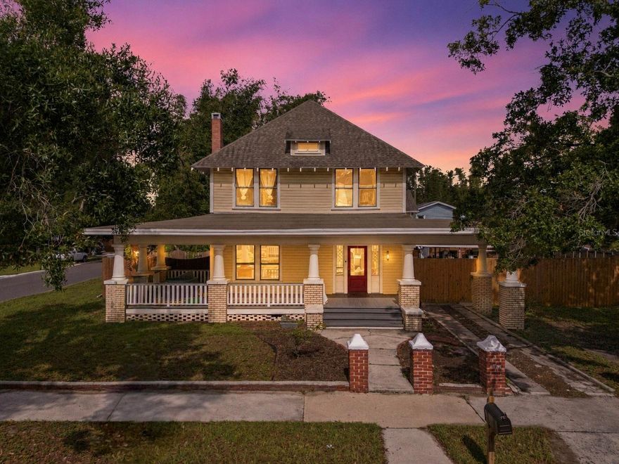 One or more photo(s) has been virtually staged. Welcome to 5202 N Seminole Avenue, a truly rare opportunity located on one of Seminole Heights’ most historic and picturesque streets. Originally built in 1912, this exceptional property sits on an expansive 1/3-acre double lot and offers something incredibly hard to find in today’s market: three separate living spaces on one beautifully curated property, blending timeless character, lifestyle flexibility, and income-producing potential.
The main residence is a grand two-story historic home offering just under 1,700 square feet, featuring three spacious bedrooms, a versatile bonus room, and one and a half bathrooms, with the potential to easily convert into a three-bedroom, two-and-a-half-bath layout. From the moment you arrive, the expansive wraparound front porch makes a lasting impression, complete with a built-in plunge-style soaking tub that creates a unique space to relax, entertain, or unwind while overlooking the charm of this tree-lined street. Inside, the first floor showcases original hardwood floors that bring warmth and authenticity throughout, complemented by a dedicated interior laundry room, a gas stove, and stainless steel kitchen appliances, offering a seamless blend of historic character and modern convenience. With a little TLC, this home presents an incredible opportunity to restore and elevate its original charm into something truly special.
Beyond the main home, the property continues to impress with an expansive backyard and a fully separate, privately positioned non-conforming detached duplex tucked behind the residence, even featuring its own address for added flexibility. It even has its own separate laundry room for the building! The upstairs unit offers two bedrooms and one bathroom, while the downstairs unit features one bedroom and one bathroom. Each unit has its own private entrance and dedicated outdoor space and is move-in ready, creating an ideal setup for extended stays, guests, or immediate income-producing potential.
Whether you choose to live in the main home while offsetting expenses with the additional units or take advantage of the flexible layout for a variety of living arrangements, this property offers a level of versatility that is rarely available. Located in the heart of Seminole Heights, you’re just moments from popular local favorites like Rooster & the Till, Heights Drive Thru, and Spaddy's Coffee Co., along with an abundance of coffee shops, parks, and neighborhood hotspots. All of this while still enjoying the charm and tranquility of one of the area’s most iconic streets. Opportunities like this are exceptionally rare, offering three living spaces on one property in one of Tampa’s most sought-after historic neighborhoods.