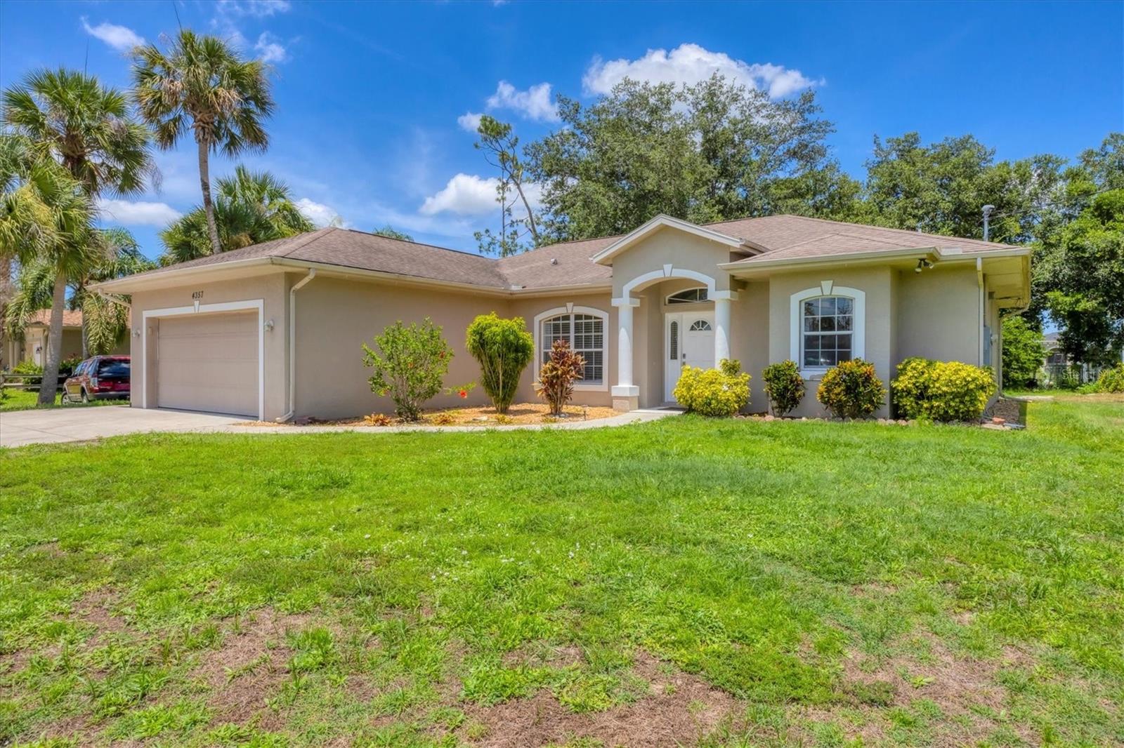 A fantastic property in North Port! This three-bedroom, two-bath house with a two-car garage is on an oversized lot and is close to Warm Mineral Springs, shopping centers, groceries, restaurants and just 25 minutes away from the beach. Additionally, it is in flood zone X, making it an ideal choice for a first-time home buyer or investor. The property is in a quiet neighborhood with no HOA. This oversized lot presents numerous opportunities for development or personal use. Please let me know if you would like more information or to schedule a showing.