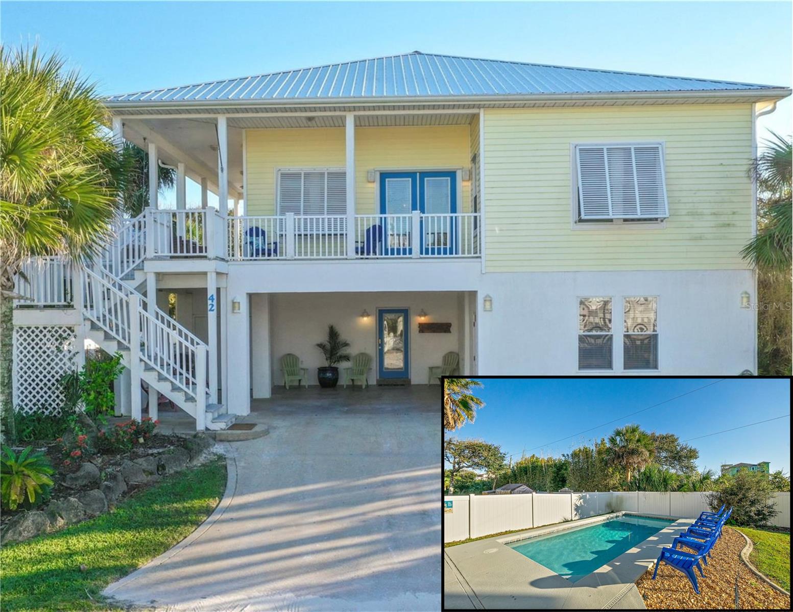 This home will make you say wow! If you are looking for a quiet Beach (3 min walk) & Pool getaway with your family, pets & friends, this home will accommodate 1-3 families comfortably. New Hot Tub was just added! Split into 2 levels, there are 2 master suites located up and downstairs. Upstairs master suite has King size bed, luxury bathroom, private sitting area outside on the deck. Kids will have their own kids bunk suite (2 bunks)with toys, TV and game console. Awesome Chefs dream kitchen with all the latest and greatest kitchen electronics including Ninja food processor, Coffee maker, pancake & waffle makers and many more gadgets. Dining room table with comfortable sitting for 6 guests (extra folding chairs available). Downstairs another huge master suite with sitting area, which has separate entrance and another suite bedroom with Queen size bed. Downstairs is another living area set up as a game room with large screen TV, Bar area and awesome pool table as well as screened porch with cozy couch and chairs, enough things to entertain adults, kids, teenagers or young at heart. There is also a fenced yard perfect if you want to bring your furry friend along ($100 per pet fee). Upstairs has wrap around decking with table 6 chairs completed with a wonderful swing and more chairs to enjoy summer ocean breeze . Gorgeous all around, professionally decorated, this home will create a perfect setting for a perfect vacation. Very short 3 minute walk to a gorgeous white sand beach, which will feel like a private beach because there is no outside traffic on this street. No need to worry about your kids running outside, its so safe and quiet. All the beach chairs and umbrellas are provided for your enjoyment as well as 2 bikes. Come, Relax and Enjoy your stay!