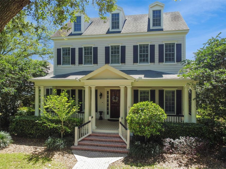 NEWLY-RENOVATED APRIL 2024. A rare find in Celebration, as homes on the exclusive "Golf Park Drive" do not come up for sale too often and luxury estate homes that are renovated are equally as rare. New renovations include a complete kitchen update, with quartz countertops, new built in 42” refrigerator, new Monogram chef-grade induction cooktop, new microwave drawer, new sinks, a vented range hood, new porcelain glass tile accent wall and new modern lighting. Primary bath has been completely re-done, and now features porcelain slab floors, a 67” soaking tub, large frameless glass shower enclosure with pebble flooring, new porcelain tile flooring in the closet, new light and plumbing fixtures and updated cabinets. Three additional guest baths have been completely remodeled and updated with porcelain floors, new vanities, new frameless glass showers, porcelain slab shower walls, pebble flooring and new plumbing fixtures. A brand new roof being permitted and will be installed later this month (no issues, just being done to match new insurance mandates in FL). In addition, this luxury home boasts an impressive southern-style grand front porch with views of the 18th fairway of the Celebration Golf Course, with no homes across the street, giving an added sense of privacy. Easy walking distance to the restaurants of downtown Celebration makes this the perfect blend of convenient access and tranquil privacy. The backyard features an oversized pool, perfect for larger families, and the firepit, built-in summer kitchen and granite bar allow for a great space for outdoor entertainment. And with a two-story screen, your outdoor space becomes an extension of the indoor great room. The main floor includes a master bedroom, guest bedroom, large office, dining room, living room that opens up to the outdoor screened pool and patio, and a great room and kitchen that is the perfect open space for entertaining. There are three full baths on the first level. The second floor features 4 bedrooms, one of which was converted to a home gym/yoga studio for the current owner, and two full baths. There is an additional game room over the garage, with a half bath, that is the perfect man-cave or game room, with a billiard table, air hockey and large-screen TV with surround sound system (all of which is included with the home). The home features luxury Anderson windows and doors throughout and custom wood-framed blinds on the main floor and in the upstairs bedrooms. *A home inspection has already been completed, so there are no surprises for the new buyer. You'll love the Celebration community amenities which include Olympic Sized Pool, Hot tub/Spa, Golf Course, Park, Playground, Fitness Center, Tennis & Basketball Courts & Multiple Parks- including one for the pups!