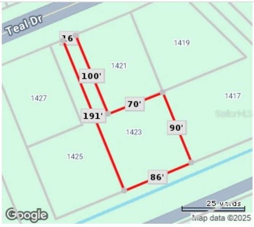 ** Build Your Dream in Poinciana – Prime Lot Opportunity!

Welcome to 1423 Teal Drive, a spacious 9,344 sq ft buildable lot nestled in one of Poinciana’s most desirable and fast-growing communities. Whether you're an investor seeking value or a future homeowner envisioning a custom retreat, this property offers the perfect canvas.

**Why You'll Love It:

Located in a well-established neighborhood with new homes and a strong sense of community

Low HOA fees and deed restrictions that help preserve property value and neighborhood charm

Just minutes from shopping centers, schools, restaurants, and medical facilities—everything you need is within reach

Motivated seller has priced this lot below market value for a quick sale—don’t miss out!

**Utilities like electricity, public water, and internet are nearby and accessible, making your build smoother and more cost-effective.

Whether you're ready to break ground or simply secure a smart investment, this lot is a rare find in a thriving area. Come explore the possibilities and make 1423 Teal Drive the foundation of your future!

**Contact us today to schedule a visit or learn more.