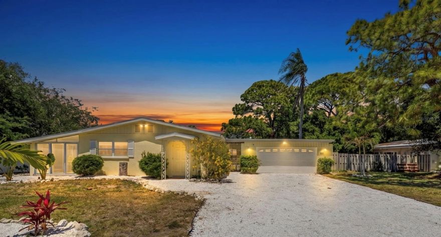 One or more photo(s) has been virtually staged. Set in a convenient North Sarasota location, this property offers a rare combination of flexibility and income potential with a detached guest house and short-term rental allowance.

The property includes a 2 bedroom, 2 bathroom main residence along with a detached studio guest house, complete with its own private entrance, full kitchen, and full bathroom. This setup creates immediate opportunity for rental income, multigenerational living, or private guest accommodations. An additional enclosed laundry space adds further versatility, with the potential to convert to a future pool bath.

The main home is comfortable and functional, with a layout that lives well day to day. A large enclosed Florida room with wall to wall windows allows natural light to pour in, creating a bright and versatile space that can adapt to your needs, whether that is a second living area, home office, fitness space, playroom, or media room. The screened-in lanai opens to a fully fenced backyard with plenty of room to add a pool, entertain, or simply enjoy the outdoor space.

The home has been well maintained and is move-in ready, offering a solid foundation without the need for immediate updates. Features include a walk-in closet in the primary bedroom, interior laundry, and a 2020 roof.

Location adds to the overall appeal. 10 minutes to SRQ Airport, 15 minutes to Downtown Sarasota, 5 minutes to The Ringling Museum, 20 minutes to UTC, and approximately 20 minutes to both Lido Beach and Bradenton Beach. Quick access to Tamiami Trail and I-75 makes commuting simple and convenient.

Situated within the Whitfield Estates Overlay District, the neighborhood is recognized for its established residential character and added protections that help maintain the integrity of the area over time.

There is a distinct Old Florida feel throughout that is relaxed, welcoming, and full of potential. It is the kind of property that offers more than one path forward, whether you are looking for a primary residence, an investment opportunity, or both.

Total estimated square footage reflects the combined living space of both the main home and detached studio guest house.