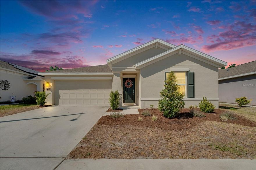 Welcome to this beautiful 3-bedroom, 2-bathroom EcoSmart home in the charming community of Liberty Ridge in Bartow, Florida. As you step inside, you’re greeted by an inviting open floor plan where the spacious kitchen and living room seamlessly flow together, creating the perfect space for gatherings and everyday living. The kitchen shines with stainless steel appliances, solid surface countertops, and oversized tile flooring in the wet areas, combining both style and function. Retreat to the owner’s suite, where you’ll find dual sinks, a luxurious oversized walk-in closet, and a private oasis to unwind. The FULLY FENCED backyard offers plenty of space for relaxation, entertaining, or letting pets roam freely, all while enjoying the peace of a quiet street near the end of the road. Located just a short drive from Orlando, Lakeland, Winter Haven, and Tampa, this home provides the perfect balance of tranquility and convenience. With solar power for energy efficiency, modern finishes, and a welcoming community, this home is a must-see. Schedule your private showing today!