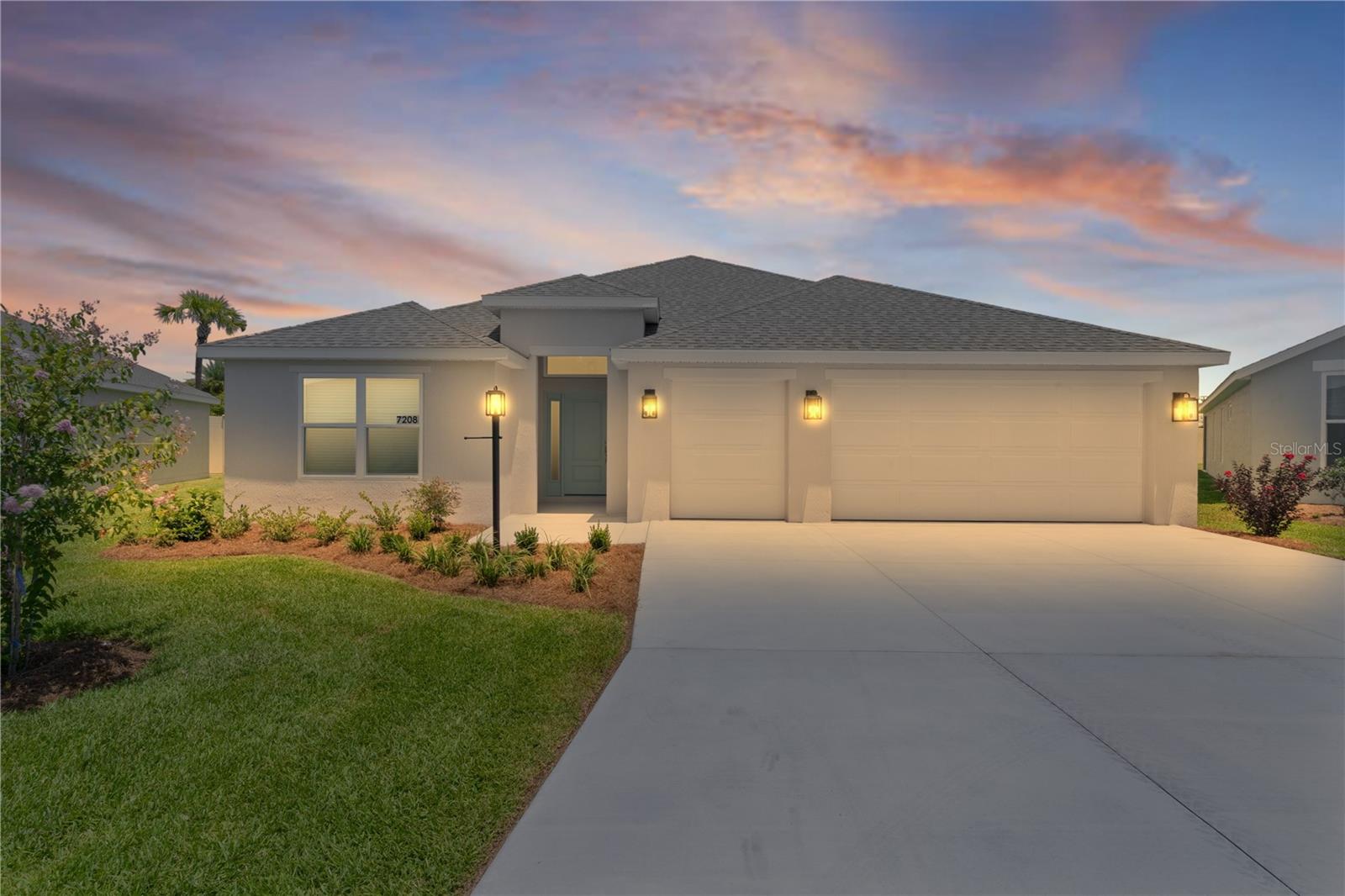 BRAND NEW LONG-TERM RENTAL! This Gorgeous 3 Bedroom, 2 Bathroom HOME with a Private Backyard is nestled in The Villages. Be the first to live in this stunning, never-lived-in Kingfisher model located in the vibrant and highly sought-after Village of Water Edge! This beautifully designed home offers nearly 2,000 square feet of stylish, comfortable living crafted for the Florida lifestyle. Inside, you’ll be welcomed by soaring ceilings and a bright, open-concept floor plan that creates a spacious and inviting atmosphere. The kitchen is an entertainer’s dream, featuring elegant quartz countertops, abundant cabinetry, stainless steel appliances, a cabinet pantry, built-in refrigerator, gas cooking, and a charming breakfast nook filled with natural light. Step through sliding glass doors to your covered and screened lanai, where you’ll enjoy peaceful mornings or outdoor meals in your private backyard. It's the perfect retreat for relaxation and entertaining. The luxurious primary suite offers a tranquil escape with a tray ceiling, a generous walk-in closet, and a spa-inspired ensuite bathroom complete with dual vanities, quartz countertops, a private water closet, and a large walk-in shower with frameless glass and a built-in bench. Two additional guest bedrooms provide plenty of space for visitors, along with a beautifully appointed guest bathroom nearby with tub/shower. Throughout the main living areas, luxury vinyl plank flooring adds a touch of sophistication and is easy to maintain, while plush carpeting in the bedrooms adds warmth and comfort. This home also includes a golf cart garage and an interior laundry room equipped with a washer and dryer. Thoughtful design touches such as modern recessed lighting, ceiling fans, raised panel doors with sleek lever handles, vaulted ceilings, a floor outlet in the living room, and a convenient coat closet in the foyer add to the home’s appeal. Ideally situated just steps from the Water Edge Recreation Center, you'll have access to a sparkling pool, shuffleboard courts, cornhole games, and relaxing picnic spots. Even better, you’re just a short walk from EASTPORT—The Villages’ newest and most exciting hub for shopping, dining, and entertainment. This exceptional rental offers the best of The Villages lifestyle in a brand-new, move-in-ready home. Don’t miss your chance—call TODAY to schedule a private showing!