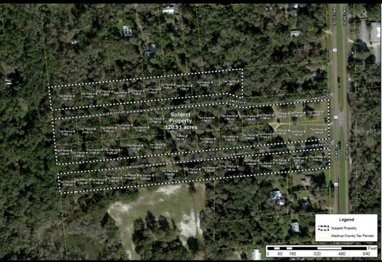 This is offered as a platted legal subdivision that offers an opportunity for a builder/developer to bring up to 17 homesites to market. This land is conveniently located three miles south the University of Florida (UF), UF Health and Associated Medical Colleges (Medicine, Pharmacy, Dental, Nursing, and Veterinary) the VA Medical Center.
Over the past several months, the family heirs have performed an extensive Due Diligence process and worked with Alachua County’s Departments of Growth Management, Environmental Protection, and Public Works to define a path to completion of this legacy Subdivision. Based on the property’s unique location and modest size, the project will not be required to provide connections to Gainesville Regional Utilities for potable water and sanitary sewer. In addition, based on the extensive and beautiful tree canopy, Alachua County staff have reviewed current survey data and visited the site to review tree canopy and the overall site. Alachua County Public Works Department staff have directed us to use the minimum roadway standards, contained within the adopted Corridor Design Manual, and construct a private roadway serving the homesites. CHW staff have discussed the County’s direction with Alachua County Fire Rescue, and their request is for adequate width for first responders and larger’s trucks outriggers should they need to respond to an onsite emergency. CHW, now NV5, has performed the Due Diligence and Survey work, which is available for review and reference.
The site is just north of Paynes Prairie and the passive and active recreational opportunities it offers. Access to I-75, downtown Gainesville, and other key community amenities.