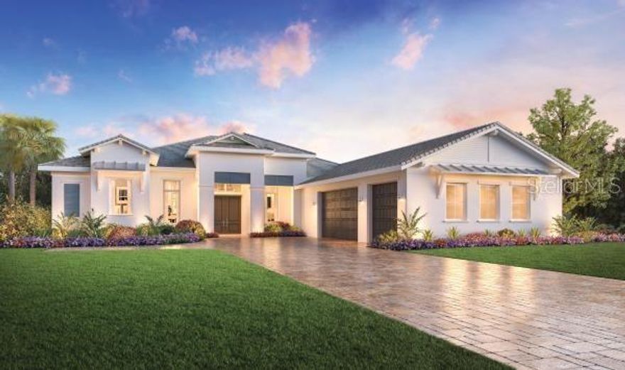 Under Construction. Enjoy the Florida sun in your private pool! Complete with Designer Appointed Features and 90 degree glass multi-slide doors that open to an oversized covered lanai. Versatile flex room offers a study or office space. Experience contemporary design in a versatile living space with this quick move-in home. Featuring 2,872 sq. ft., 3 bedrooms, a study, and 3.5 baths with elegant finishes and soaring ceilings. The great room opens to an oversized covered lanai and a sparkling private pool—perfect for indoor-outdoor Florida living. The first-floor primary suite includes a spa-like bath and a large walk-in closet. With flexible spaces ideal for work or study and a location in a top-rated school district, this quick move-in home offers luxury, comfort, and convenience. Schedule your private tour today!