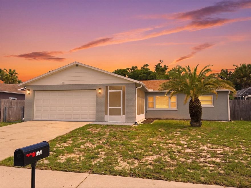 Updated Port Richey pool home is ready for its new owners. This inviting 2-bedroom, 2-bathroom home offers a spacious split-bedroom layout along with numerous updates throughout. Fresh interior paint, newer exterior doors, dual-pane energy-efficient windows, and updated fans and light fixtures give the home a clean, modern feel. The updated kitchen is designed with both style and functionality in mind, featuring shaker-style soft-close drawers, granite countertops, subway tile backsplash, stainless steel appliances, a breakfast bar, built-in desk area, and a convenient pull-out spice drawer. The private primary suite includes a walk-in closet and en-suite bathroom with a separate vanity area, while the second bedroom and guest bathroom are located on the opposite side of the home. The family room features newer French doors with built-in blinds that open to the screened-in pool and patio area, creating the perfect space for relaxing or entertaining. The fully fenced backyard offers added privacy and great for pets. Major updates include a new water heater (2026), A/C (2018), and roof (2017), offering peace of mind for years to come. Best of all, there’s NO HOA and the home is NOT in a flood zone. Conveniently located near shopping, restaurants, schools, medical facilities, and more. Schedule your private showing today before it’s gone.