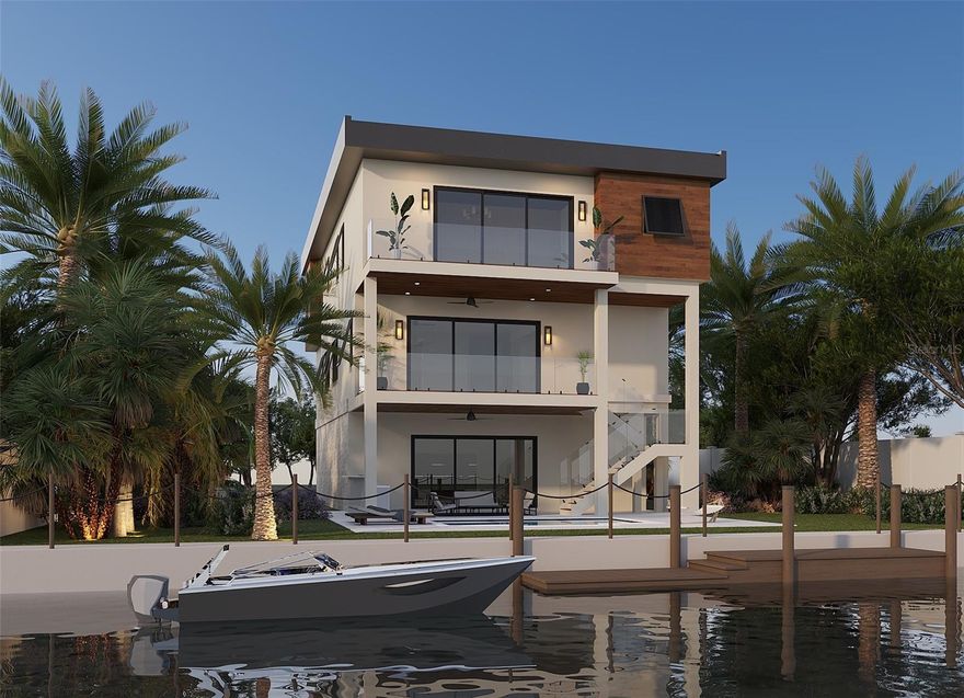 Pre-Construction. To be built. Joint-Venture opportunity partnering with investors up and down Florida's coast. Brought to you by Noah Thomas Builders and situated in one of Madeira Beach’s most sought-after coastal neighborhoods, Where contemporary luxury is seamlessly woven with timeless coastal elegance, this exceptional new waterfront estate by Noah Thomas Builders sets a new standard for refined coastal living. Positioned on a deep-water canal in one of Madeira Beach’s most desirable neighborhoods, the property offers quick boating access to Tampa Bay and the Gulf of Mexico—perfect for those who value life on the water. Spanning approximately 3,200 square feet, this thoughtfully designed residence is crafted for buyers seeking more than a home—it’s a lifestyle statement. The open-concept floor plan is designed for effortless entertaining, flowing seamlessly to outdoor terraces that create a true indoor-outdoor living experience. The chef’s kitchen is both functional and elegant, showcasing custom cabinetry, quartz countertops, and top-tier appliances. The owner’s suite serves as a private retreat with a waterfront balcony, spa-inspired bath with soaking tub, and an oversized walk-in closet. Outdoor living takes center stage with a heated saltwater pool and spa, covered lounging areas, a private dock with lift, and a brand-new seawall—ideal for enjoying Florida’s waterfront lifestyle with the Gulf just minutes away. Built to FEMA’s latest standards, the home includes hurricane-rated windows and doors, flood-conscious construction, and a private elevator and whole home generator for added peace of mind and convenience. Located close to pristine beaches, waterfront dining, and boutique shopping, this residence delivers the best of Madeira Beach living. More than a home, it’s a coastal sanctuary defined by craftsmanship, quality, and the signature artistry of Noah Thomas Builders. All images, renderings, and descriptions illustrate the intended design and style by Noah Thomas Builders. Finishes, materials, and specifications may change during the build process. Pricing, availability, and final details subject to adjustment prior to completion.