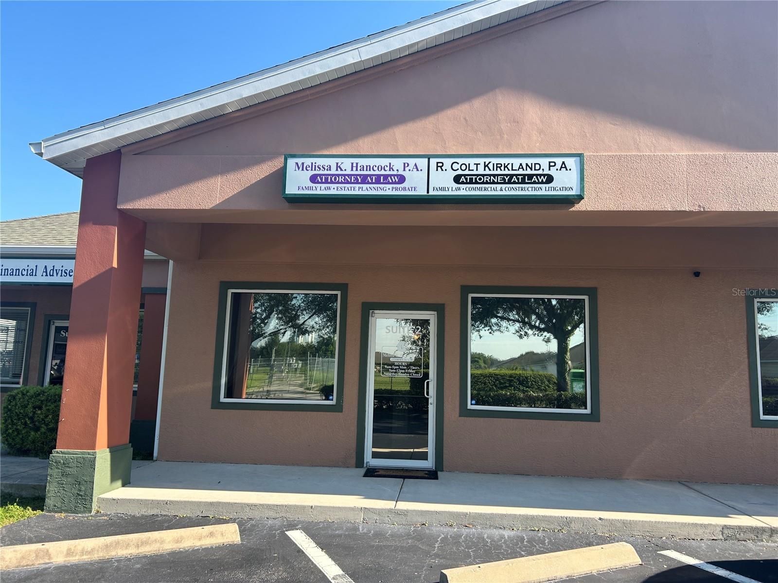 Beautiful office building located in the Jasmine Square and Shoppes complex. A 4 unit office building constructed in 2021 adjacent to The Renaissance Room retail store on SW 60th Ave with glass storefronts and rear doors to private employee parking.
Suite 2: Glass storefront door, lobby with reception counter, 4 private offices, 1 conference room, 1 open work room, bathroom, and a break room. Intended for professional services without a high parking load for team or group meetings. 3 year lease minimum term, 5 year is ideal. Signage available on the 60th monument, and on parking lot directory, as well as on building front and on door. Compact office layout of 1,100sf at $1650/mo.