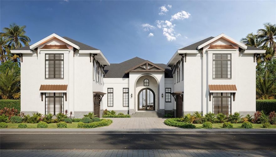 Pre-Construction. To be built. This luxurious grand canal-front estate offers direct deep-water boating to the Gulf, out of one of the most exclusive neighborhoods on north Siesta Key. This in progress New Construction property by Pham Development is on an expansive 17,842 SF and 0.41 acre lot, with a 4,769 SF traditional-style home to be built. Enjoy two separate guests suites on top of the two 2-car garages, for a total of 4 garage spaces, both with elevator access to the above suites. The master bedroom will have water views, and the grand entry home hosts a total of 6 bedrooms, 6 baths, and 1 powder bath.

This property's deep-water grand canal with no bridges is ideal for yachts and boats, with up to a 13-foot draft. A new dock and boat lift is set to be installed. Inside, expansive living spaces boast high-end finishes and top-of-the-line appliances, blending timeless elegance with modern comfort. Enjoy the water, and a large backyard perfect for entertaining, a private pool, and new lush landscaping—making this the ultimate waterfront estate for family.