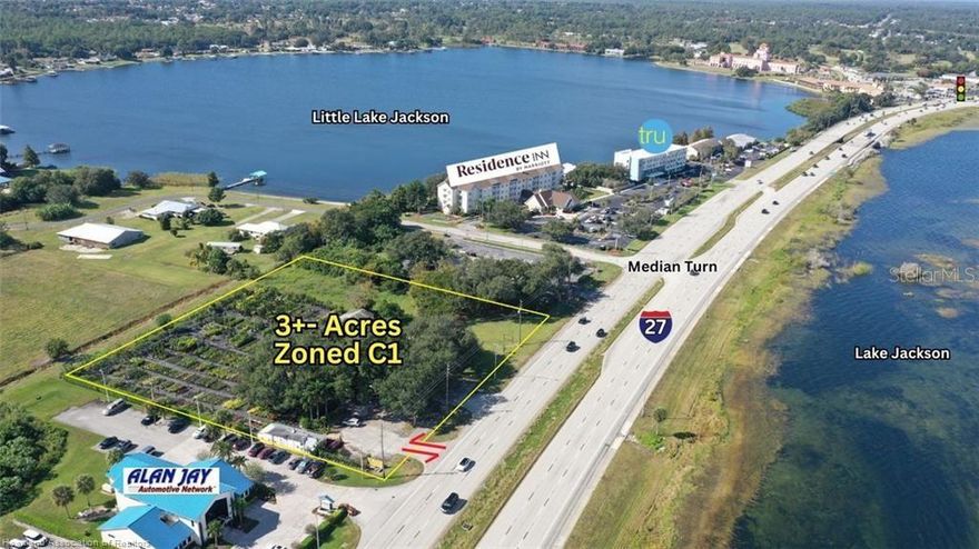 Prime 3-Acre Hotel / Commercial Development Site – US 27 Sebring, FL Unmatched exposure meets rare opportunity! This 3-acre prime commercial site offers 350 ft of US 27 frontage with panoramic Lake Jackson views—positioned in one of Sebring’s highest-traffic corridors (FDOT ˜ 44,000 vehicles per day). With existing improvements, utilities, and key entitlements already in place, this site is poised for immediate development. Surrounded by top national hotels including Residence Marriott and TRU by Hilton to the north, this property presents an exceptional opportunity for an upscale Hyatt Place or similar flagship brand—perfectly positioned to capture Sebring’s surging hospitality and tourism demand. Sebring’s growth trajectory is undeniable, with multiple new residential communities, franchise retail projects, and the nearby Sebring International Raceway fueling record visitation and corporate travel. Developers and investors alike will appreciate the combination of visibility, access, and ready-to-build potential that simply can’t be replicated. Currently, the site includes a leased retail plant nursery on the southern portion (providing interim income) and a vacant former spa building on the north end—adding flexibility for immediate repurpose or redevelopment. Highlights: 3 acres with ~350 ft US 27 frontage and direct median cut access Lake Jackson visibility and premium traffic exposure (44,000 AADT) Majority of site improved with entitlements/utilities in place Ideal for Hyatt Place, boutique hotel, or mixed-use project Other potential uses: Automotive Sales, ALF/Assisted Living, Medical/Retail Income-producing nursery tenant in place Located amid Sebring’s fastest-growing commercial corridor This is one of the last premier hotel development parcels on Sebring’s iconic US 27 corridor—act fast before it’s gone!