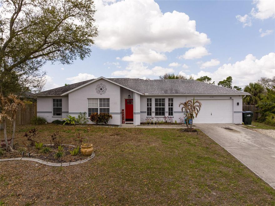 Welcome home to this well-maintained 3 bedroom, 2 bathroom property in North Port, offering comfort, functionality, and thoughtful upgrades throughout. Priced to move, this home features luxury vinyl plank and tile flooring throughout—no carpet to worry about.

The spacious layout includes abundant closet space, giving you plenty of storage options. The updated kitchen showcases stainless steel appliances, a stylish tile backsplash, and a convenient coffee and wine bar, perfect for entertaining or starting your mornings right.

Major updates bring peace of mind with a new roof and air conditioning system installed in 2019.

Step outside to enjoy the fully fenced backyard, ideal for pets, play, or relaxing evenings around the built-in fire pit.

Additional highlights include a 1.5-car garage, offering extra room for storage, tools, or recreational gear.

Conveniently located near shopping, dining, parks, and all that North Port has to offer, this home is a fantastic opportunity for first-time buyers, seasonal residents, or investors.