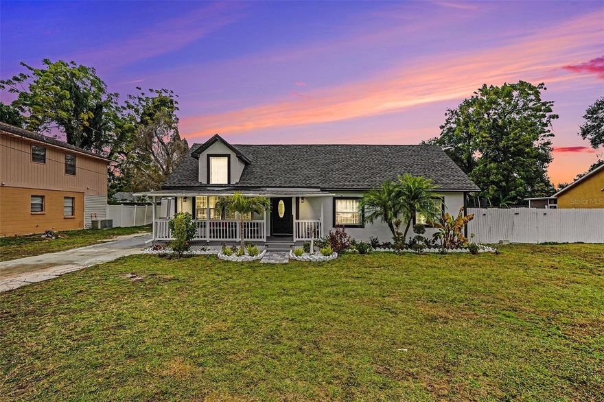 Ideally located in Seffner with easy access to Brandon, I-75, I-4, and the Crosstown Expressway, this stylish 4-bedroom, 2-bath home sits on a spacious quarter-acre lot and is designed for comfortable Florida living. A covered front porch and bright, open interior with cathedral ceilings create an inviting first impression. The modern kitchen features quartz countertops, shaker cabinetry, stainless steel appliances, a sleek backsplash, and a large island perfect for everyday living and entertaining. Three bedrooms and a full bath are conveniently located on the main level, along with an indoor laundry room. The upstairs primary suite offers privacy and generous space, complete with a spa-inspired bathroom featuring a walk-in rain shower. Step outside to a fully fenced, spacious backyard with a renovated patio, outdoor grill, and fire pit, ideal for hosting or unwinding. With room for a pool and space for a boat, RV, or work vehicles, this property offers rare flexibility. Both the front and back porches provide the perfect setting for relaxing afternoons. The roof and HVAC were replaced in 2023, providing peace of mind for years to come. Move-in ready, thoughtfully updated, and full of possibilities—this is one you don’t want to miss.