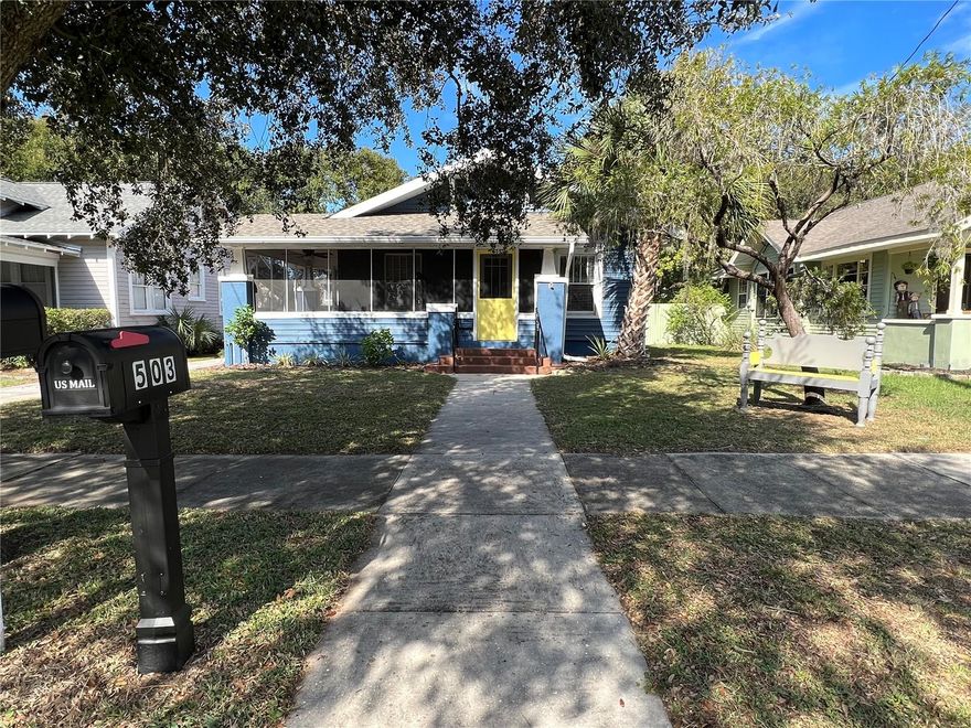 1920's bungalow located in downtown Eustis. This property has 2 houses perfect for multigenerational families or rentals. The main house is a 2-bedroom 1 bath 1166 in square footage. Original hardwood floors throughout the living areas. Spacious Living room has a wood burning fireplace with built in bookshelves on either side. Dining room has window bench seat with storage. Kitchens was updated in 2019 with shaker style cabinets, stainless steel appliances, with eat in area. Two large bedrooms perfect for oversized furniture. New roof in 2018, New AC with Halo allergen system 2018 & Termite Fumigation 2018. Adorable 2-bedroom 1 bath Guest House is 560 sq feet. Original wood floor throughout. Small Kitchen with ample cabinet space. Updated bathroom new shower, vanity, and plumbing. New mini splits to keep it nice and cool! Fully fenced backyard storage and shed. Exterior laundry shed with washer and dryer. This property maintains its vintage charm with original windows and doors. Definitely must see to appreciate. *Each unit has separate electric meters. There is only 1 water meter for both properties.