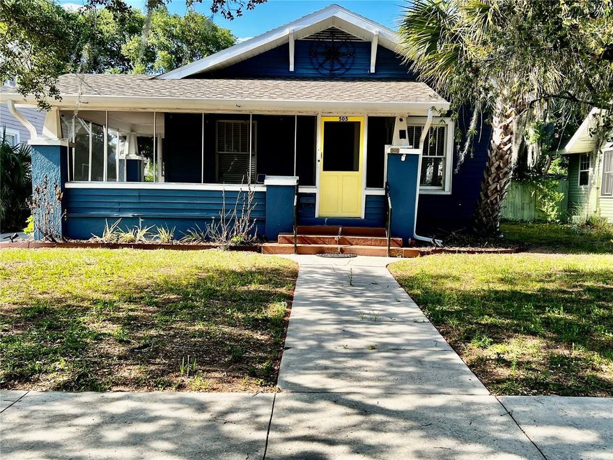 1920's bungalow located in downtown Eustis. This property has 2 houses perfect for multigenerational families or rentals. The main house is a 2-bedroom 1 bath 1166 in square footage. Original hardwood floors throughout the living areas. Spacious Living room has a wood burning fireplace with built in bookshelves on either side. Dining room has window bench seat with storage. Kitchens was updated in 2019 with shaker style cabinets, stainless steel appliances, with eat in area. Two large bedrooms perfect for oversized furniture. New roof in 2018, New AC with Halo allergen system 2018 & Termite Fumigation 2018. Adorable 2-bedroom 1 bath Guest House is 560 sq feet. Original wood floor throughout. Small Kitchen with ample cabinet space. Updated bathroom new shower, vanity, and plumbing. New mini splits to keep it nice and cool! Fully fenced backyard storage and shed. Exterior laundry shed with washer and dryer. This property maintains its vintage charm with original windows and doors. Definitely must see to appreciate. *Each unit has separate electric meters. There is only 1 water meter for both properties.