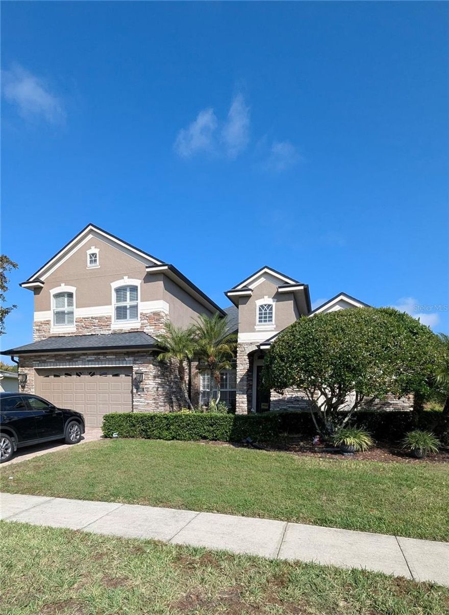 WOW.  This one wont last!  So much to see and love about this property.  You can move right in, all the work has already been done!  Gated community!  Water View!  Roof replaced & new gutters 2021. BOTH AC units replaced: Downstairs in 2019, Upstairs in 2020!  New Water Heater in 2023!  Fresh paint and 1st floor carpet. 3-Way Split bedroom plan. Enormous 2nd floor Bonus room!  Private, screened pool features beach entry & separate seating/dining area! Covered patio!  But wait, there's more!  This property is less than 5 minutes to (take your pick!) I-4, 417 AND 429.  Be on the beach, or Downtown Orlando, or Mt Dora in 40 minutes or less!  Easy access to BOTH Sanford International and MCO Airports!  Less than 7 miles to Target, Walmart, and so much shopping (COSTCO COMING within  3 miles! In 2026?) Casual AND fine dining all, right here!  Forgot salt for that recipe, NO problem - there are THREE Publix within 5 miles, Aldi, Sam's Club, or BJs. and also all here!  Don't be slow, it's gonna go!  Oh, and there are about $2000 worth of custom blinds included, plus ALL appliances, ceiling fans, you can move right in!