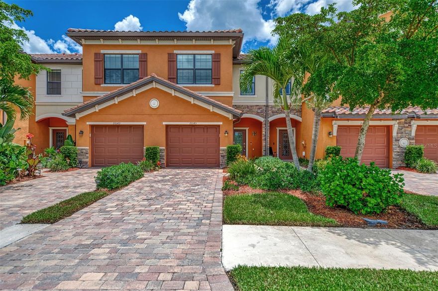 AVAILABLE STARTING JANUARY - MARCH 2026 FOR SEASONAL RENTALS AT $6,500 EACH MONTH --- GRAN PARADISO --- TURNKEY FURNISHED 3 BEDROOM, 2.5 BATH, 1 CAR GARAGE TOWNHOME --- High Season (December-April): $6,500/month (utilities included; electric capped at $100/month) --- Low Season (May- November): $2,750/month + Guest reimburses for utilities. This turnkey 3-bedroom, 2.5-bath townhome in the gated community of Gran Paradiso offers luxurious living with modern amenities and tasteful upgrades. Meticulously maintained and fully furnished down to essentials like plates and silverware, this home features an open layout with tile flooring, crown molding, decorative trim, and plantation shutters. The kitchen boasts rare white cabinetry, granite counters, a tile backsplash, and a water filtration system. Hurricane shutters provide safety, and the 1-car garage adds convenience. Enjoy warm natural light with southern exposure and serene water views from the screened lanai. Close to dining and shopping, 1.5 miles from Costco, 1 mile from Publix, and 8 miles from the beach, this home ensures prime access to amenities. Gran Paradiso offers resort-style facilities, including a pool, tennis, pickleball, and more. Durations 6 months or less require 13% additional tax and all funds paid up front. Durations longer than 6 months require first, last, security deposit & credit application fee. Membership transfer required. Pet friendly upon owner approval and $500 non-refundable pet fee. (Sorry, No Cats Allowed!) --- MINIMUM OF 3 MONTHS RESERVATION.