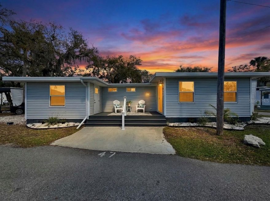 Welcome to Coquina Cove, a resident-owned waterfront 55+ co-op community in Largo, located approximately 10 minutes from the sandy shores of Indian Rocks Beach. This unique unit offers great versatility, featuring a spacious bedroom plus a dedicated den/flex room ideal for a home office, hobby space, or guest area.
THE HOME: This home features several updates completed in 2020, including appliances, plumbing, vinyl flooring, and vinyl siding. The open-concept living area flows into a functional kitchen, and the mini-split air conditioner was replaced in 2025 for year-round comfort. Whether you are looking for a turnkey snowbird retreat or a home offering the opportunity to update to your personal style, this floor plan provides bonus space rarely found at this price point. Enjoy your morning coffee on the porch or take a short stroll to the community pier to enjoy sunsets over the Intracoastal.
THE COMMUNITY: Ownership includes a share in the community with a monthly fee of approximately $140, which includes water, trash, sewer, and landscaping. Coquina Cove is an active and friendly waterfront community with convenient access to nearby beaches, shopping, and dining.