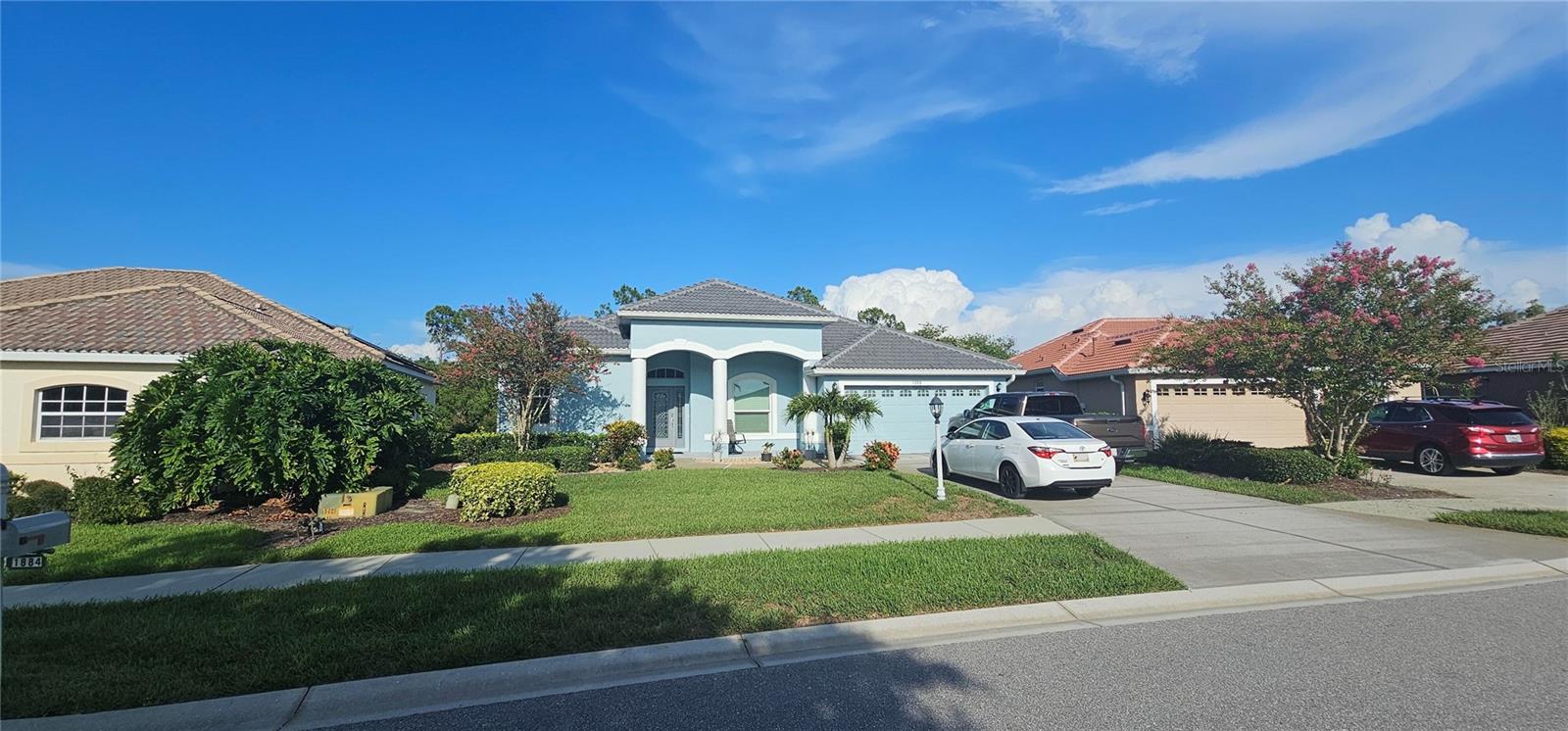 Popular Bobcat Trail Subdivision Stunning 3-Bedroom, 2-Bath Home with Exceptional Upgrades! Welcome to this beautifully updated 3-bedroom, 2-bath, 2,059 sq. ft. home, perfectly situated on an 8,245 sq. ft. lot in the sought-after Bobcat Trail community. One of the bedrooms is currently set up as a versatile home office, complete with a pull-out couch bed—ideal for working from home or hosting guests. (Seller is also selling bedroom sets separately, family room couch and loveseat, pull out sofa bed if anyone looking for that move in ready home) Step inside and you’ll immediately notice the pride of ownership and thoughtful touches throughout. The spacious, light-filled formal living room and dining area provide a warm welcome, while the cozy den and family room has perfect spots to relax and unwind. The kitchen features elegant granite countertops and wood cabinetry, seamlessly blending style and functionality. Within the last few years the home has had some impressive updates for your peace of mind and enjoyment. A new tile roof (warrantied through 2031) with two solar exhaust hoods for energy efficiency and longevity. Fresh paint on the exterior to compliment the roof design and color. Fresh interior paint to give the home a crisp, modern feel. Updated bathrooms including fresh cabinet look, stone coated countertops and new trim and toilet. Custom built cabinets and colors in cubby area, adding smart storage solutions. Updated office with stylish-pillar-type trim and newer carpet, making it both comfortable and practical. Enjoy the best of Florida living with sliders in the living and family rooms that open to an oversized lanai and a large, private, flat backyard—perfect for gatherings or quiet mornings with a cup of coffee. The spacious garage easily accommodates two cars and has extra room at the front for your golf cart, storage or a workshop area. Located on a quiet circle on the back side of fabulous Bobcat Trail, this home offers access to a vibrant community with a rec center, pickleball teams, and scenic walking trails around picturesque ponds. Conveniently located near I-75, shopping, restaurants, and just 20 minutes from the beach, this home truly has it all. Adding to the appeal, there are exciting plans to revive the community’s once-beloved golf course—a course renowned for its challenging layout and well-crafted design. Previously open to the public with no added HOA fees to play, residents often gathered at the clubhouse each night for great food and drinks, making it a lively hub of neighborhood activity. Don’t miss out on this incredible opportunity—make this dream home yours today!
