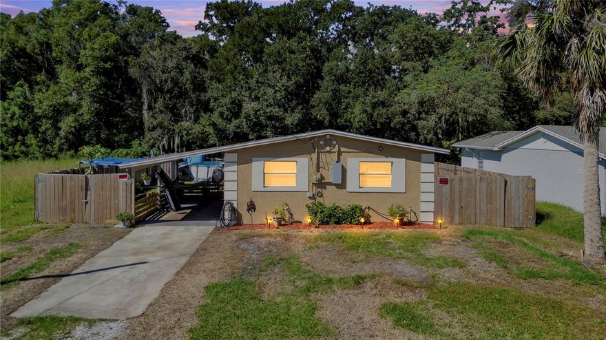 This home is perfect for the first time homebuyer and savvy investor. Move in ready 3 bedroom, 1 bathroom, 1 CarPort garage starter home or investment property! No HOA. Low taxes. Tiled flooring throughout. Lovely trees and above ground pool in your spacious fully fenced backyard w/ no left side neighbors giving you the ultimate privacy. Brand New Roof 2023 with warranties. Newer AC 2022 with New Air Ducts, New Electric Panel & New Water Heater. Master with Walk In Closet. Located at the end of the street for privacy. Don’t Miss This One!